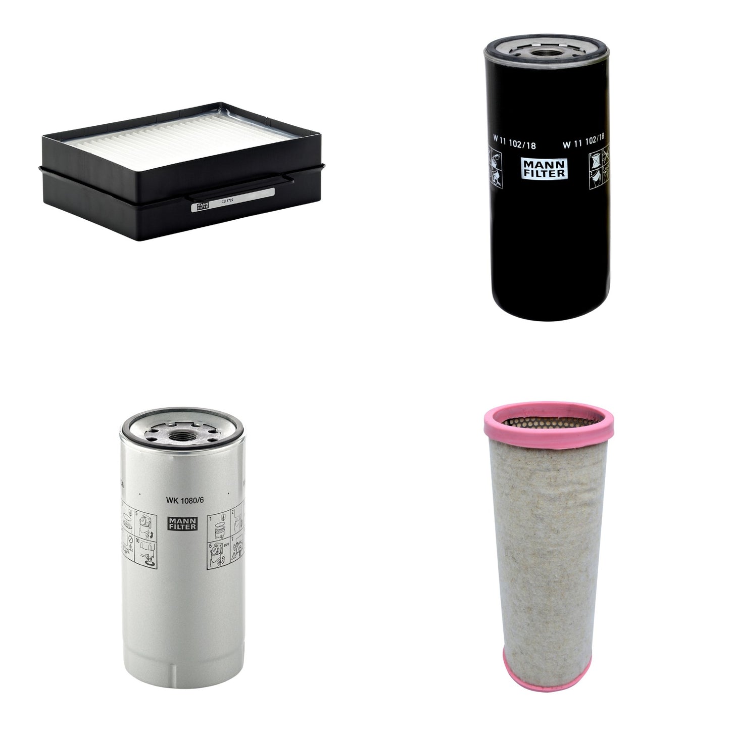 Kit Filtros de Ar Combustível Cabine Ar Condicionado Óleo - Mann-Filter - CF1711 - CU1722 - W11102/18 - WK1080/6X - (1)