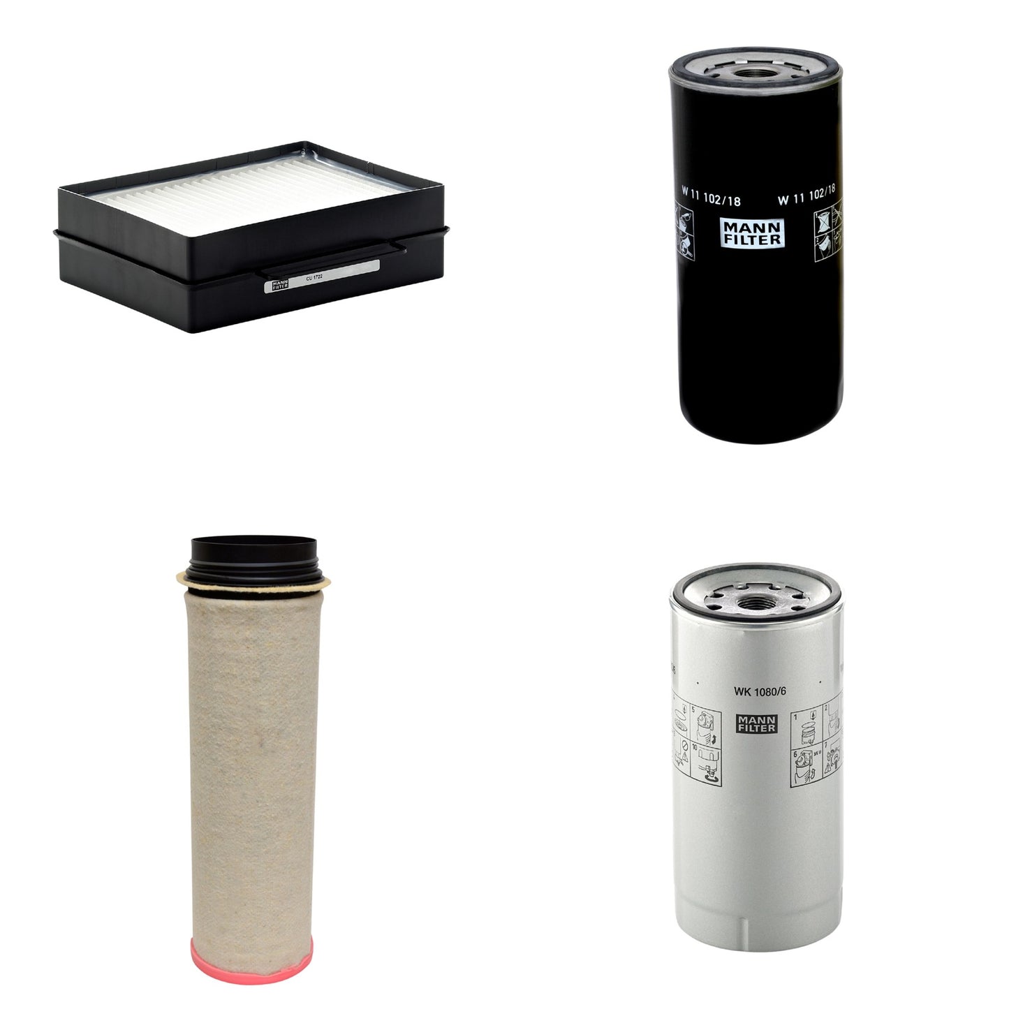 Kit Filtros de Ar Combustível Cabine Ar Condicionado Óleo - Mann-Filter - CF1651 - CU1722 - W11102/18 - WK1080/6X - (1)