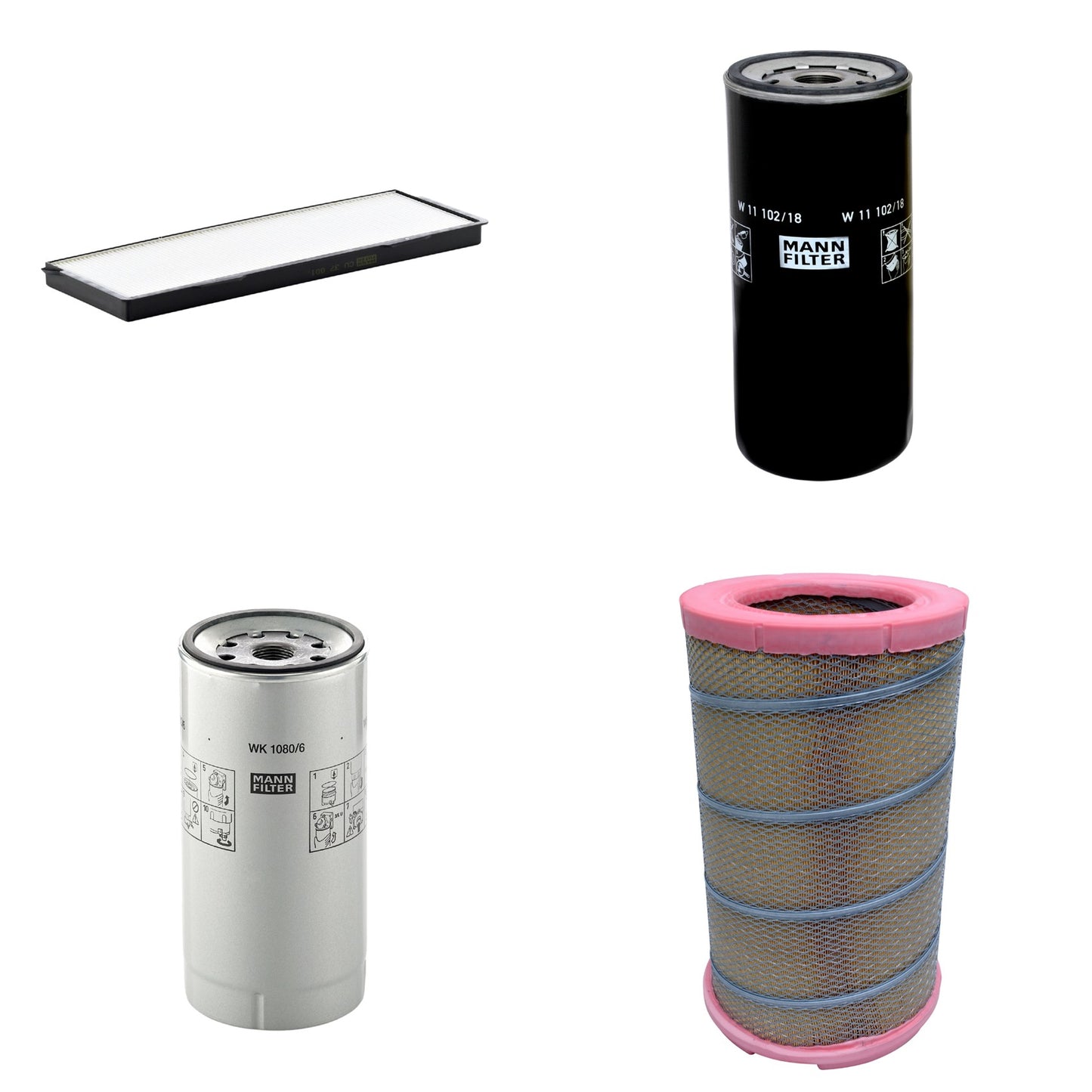 Kit Filtros de Ar Combustível Cabine Ar Condicionado Óleo - Mann-Filter - C301622 - CU37001 - W11102/18 - WK1080/6X - (1)