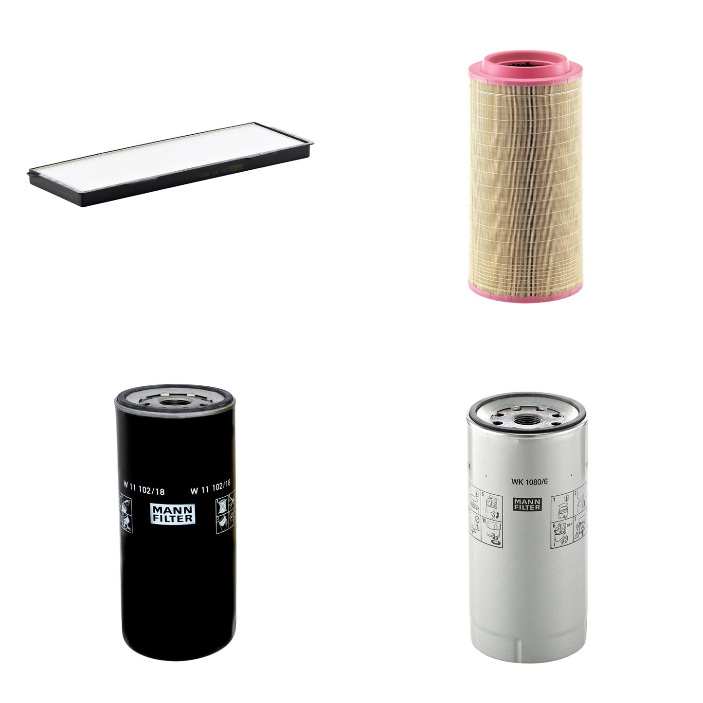 Kit Filtros de Ar Combustível Cabine Ar Condicionado Óleo - Mann-Filter - C271340 - CU37001 - W11102/18 - WK1080/6X - (1)