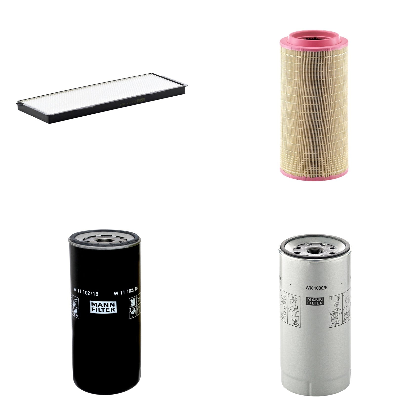 Kit Filtros de Ar Combustível Cabine Ar Condicionado Óleo - Mann-Filter - C271340 - CU37001 - W11102/18 - WK1080/6X - (1)