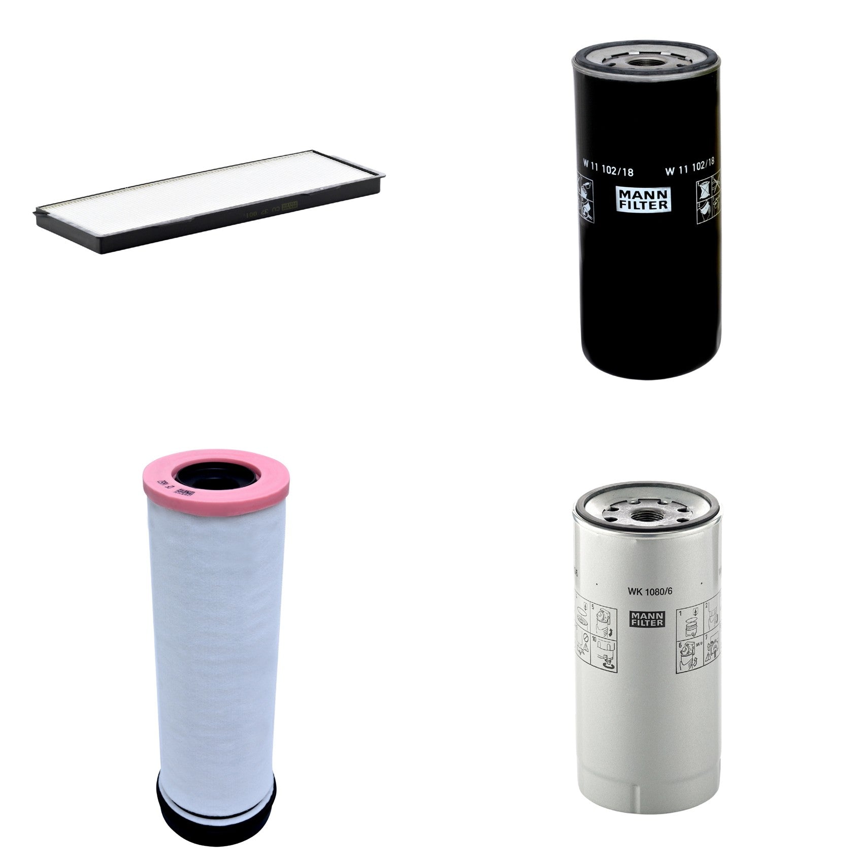 Kit Filtros de Ar Combustível Cabine Ar Condicionado Óleo - Mann-Filter - CF1652 - CU37001 - W11102/18 - WK1080/6X - (1)