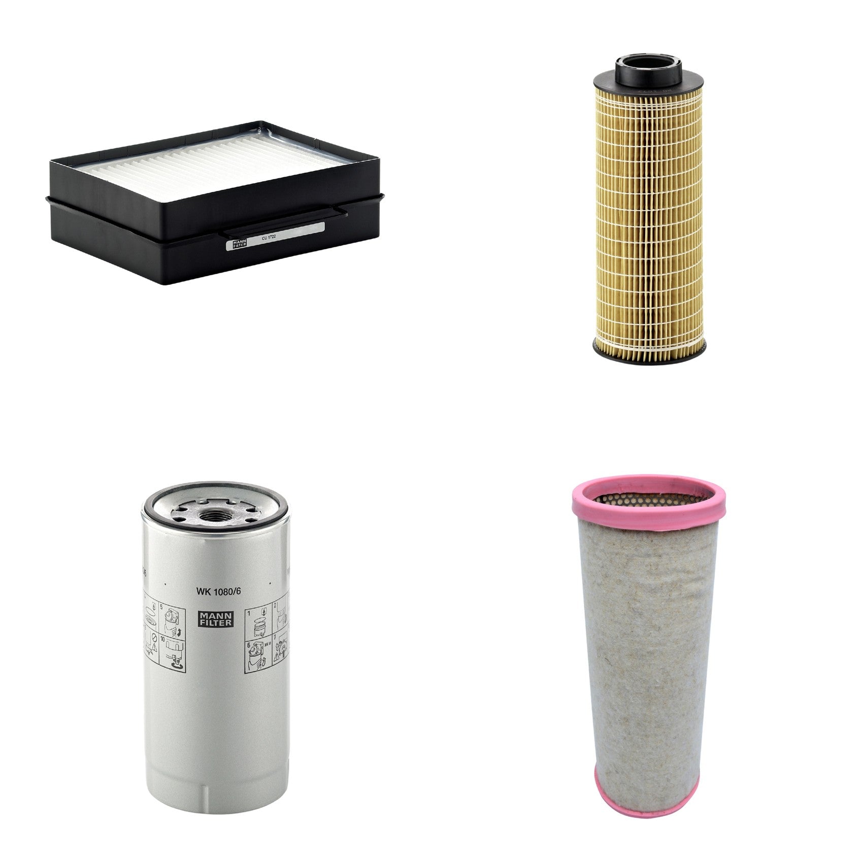 Kit Filtros de Ar Combustível Cabine Ar Condicionado Óleo - Mann-Filter - CF1711 - CU1722 - HU1072x - WK1080/6X - (1)