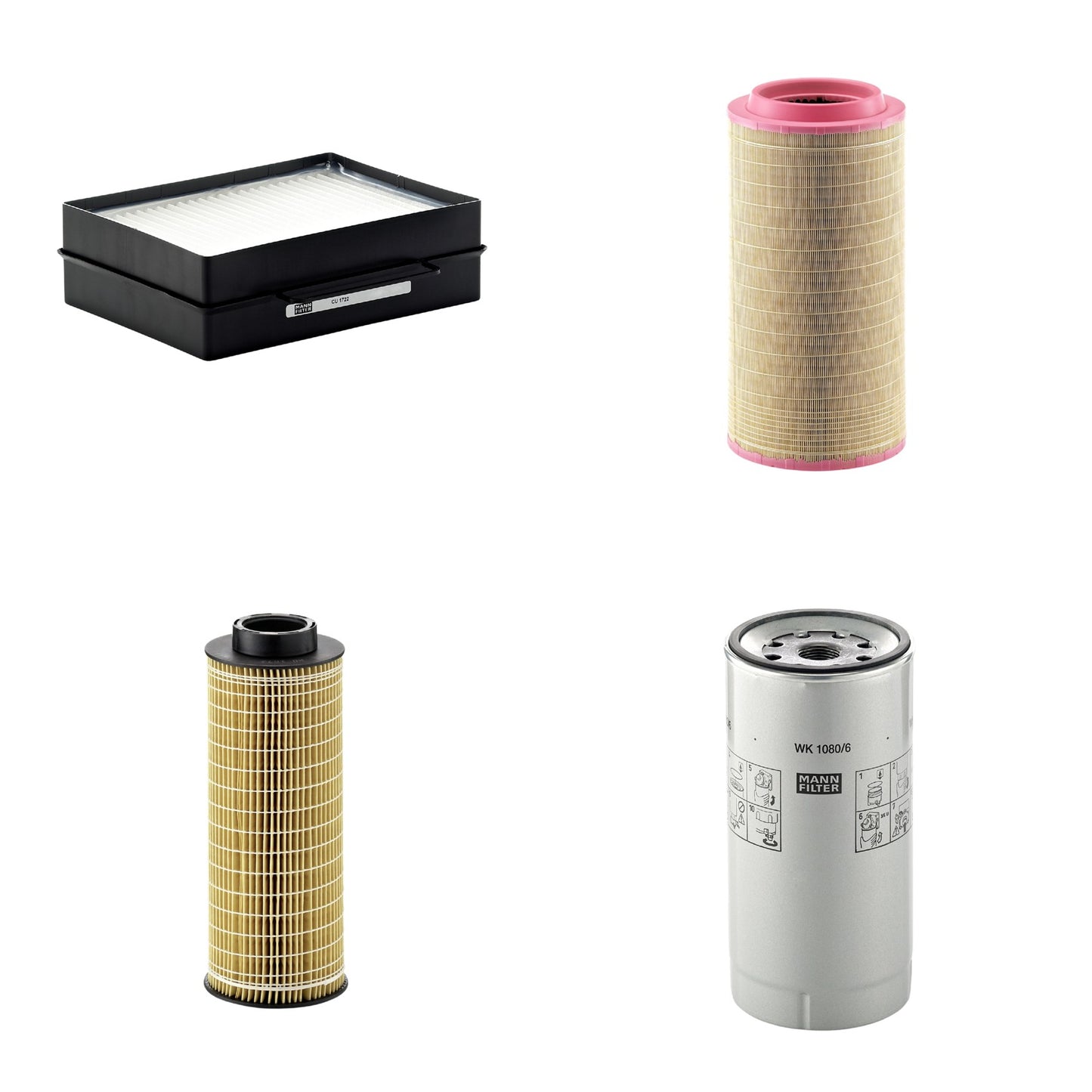 Kit Filtros de Ar Combustível Cabine Ar Condicionado Óleo - Mann-Filter - C271340 - CU1722 - HU1072x - WK1080/6X - (1)