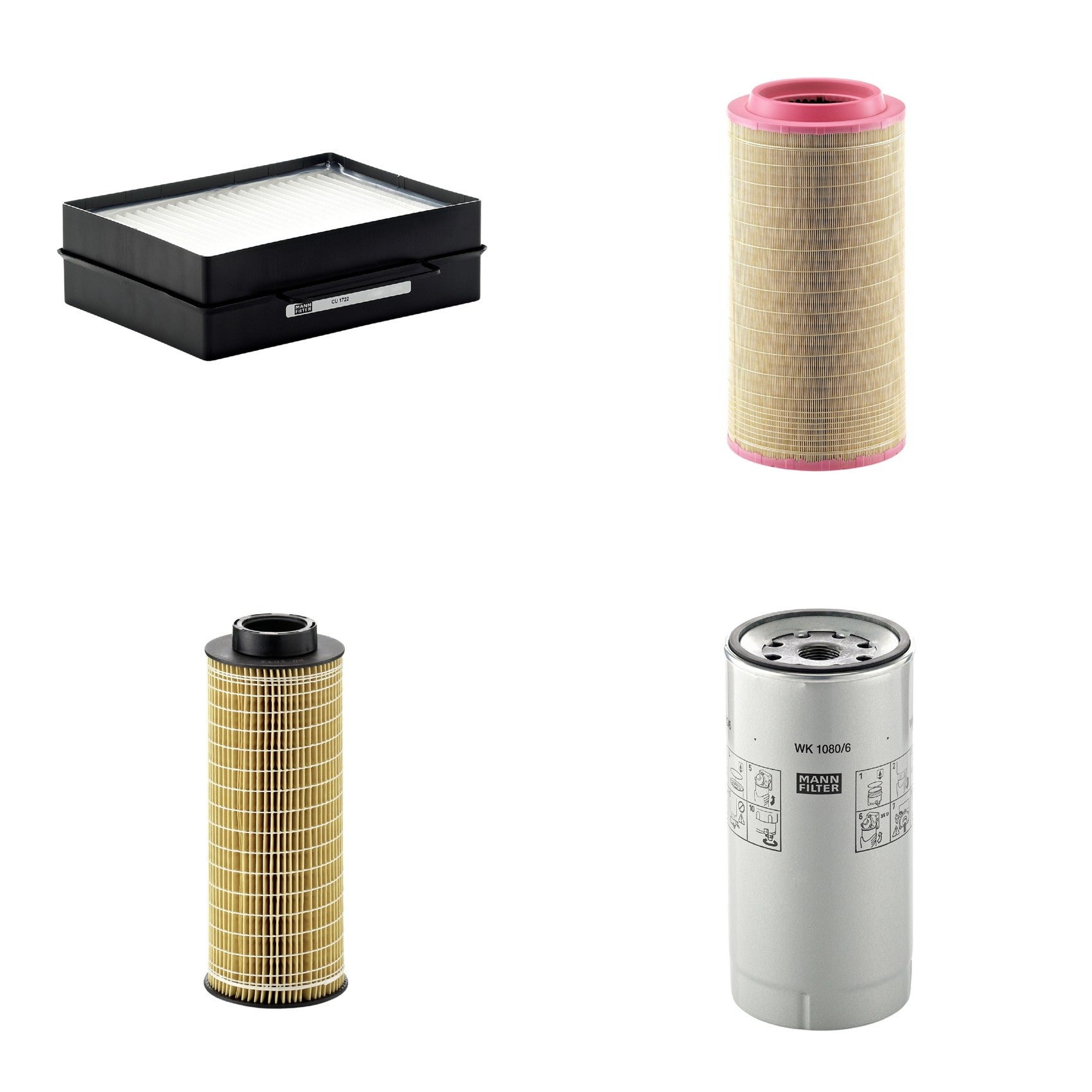 Kit Filtros de Ar Combustível Cabine Ar Condicionado Óleo - Mann-Filter - C271340 - CU1722 - HU1072x - WK1080/6X - (1)