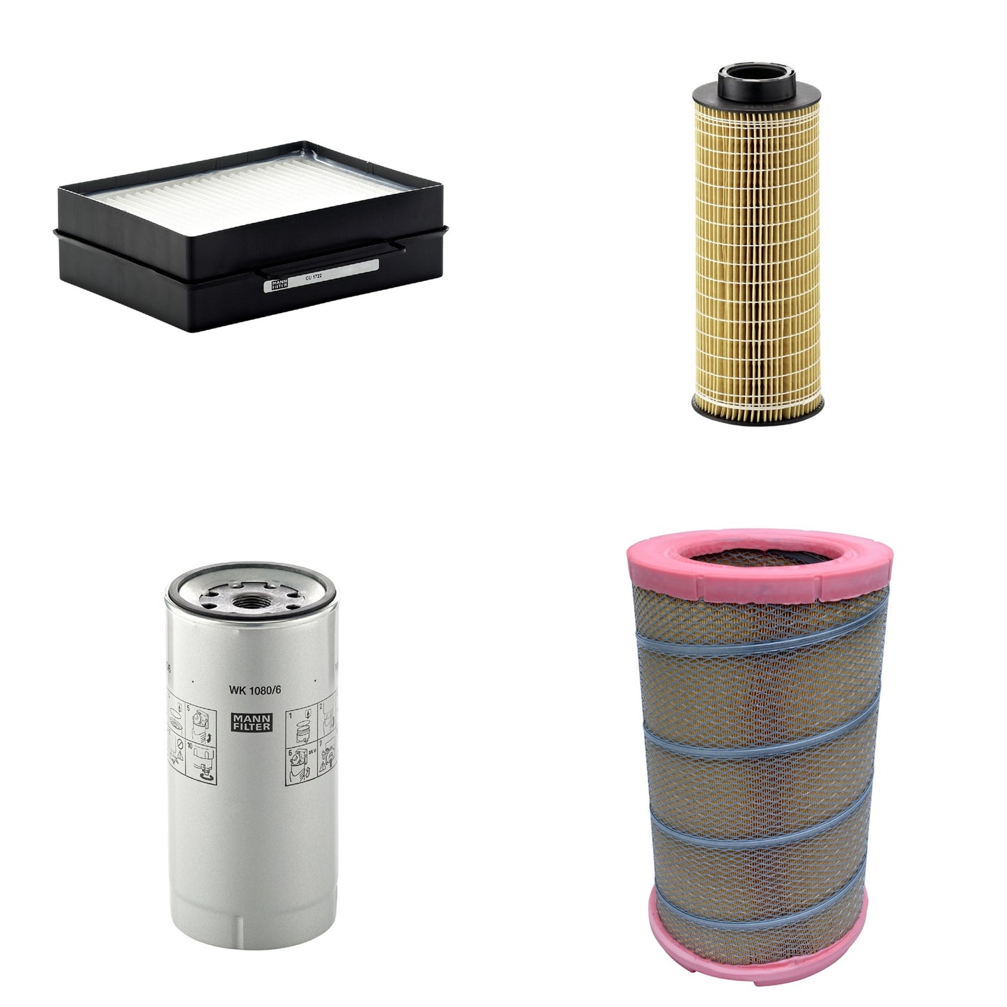 Kit Filtros de Ar Combustível Cabine Ar Condicionado Óleo - Mann-Filter - C301622 - CU1722 - HU1072x - WK1080/6X - (1)