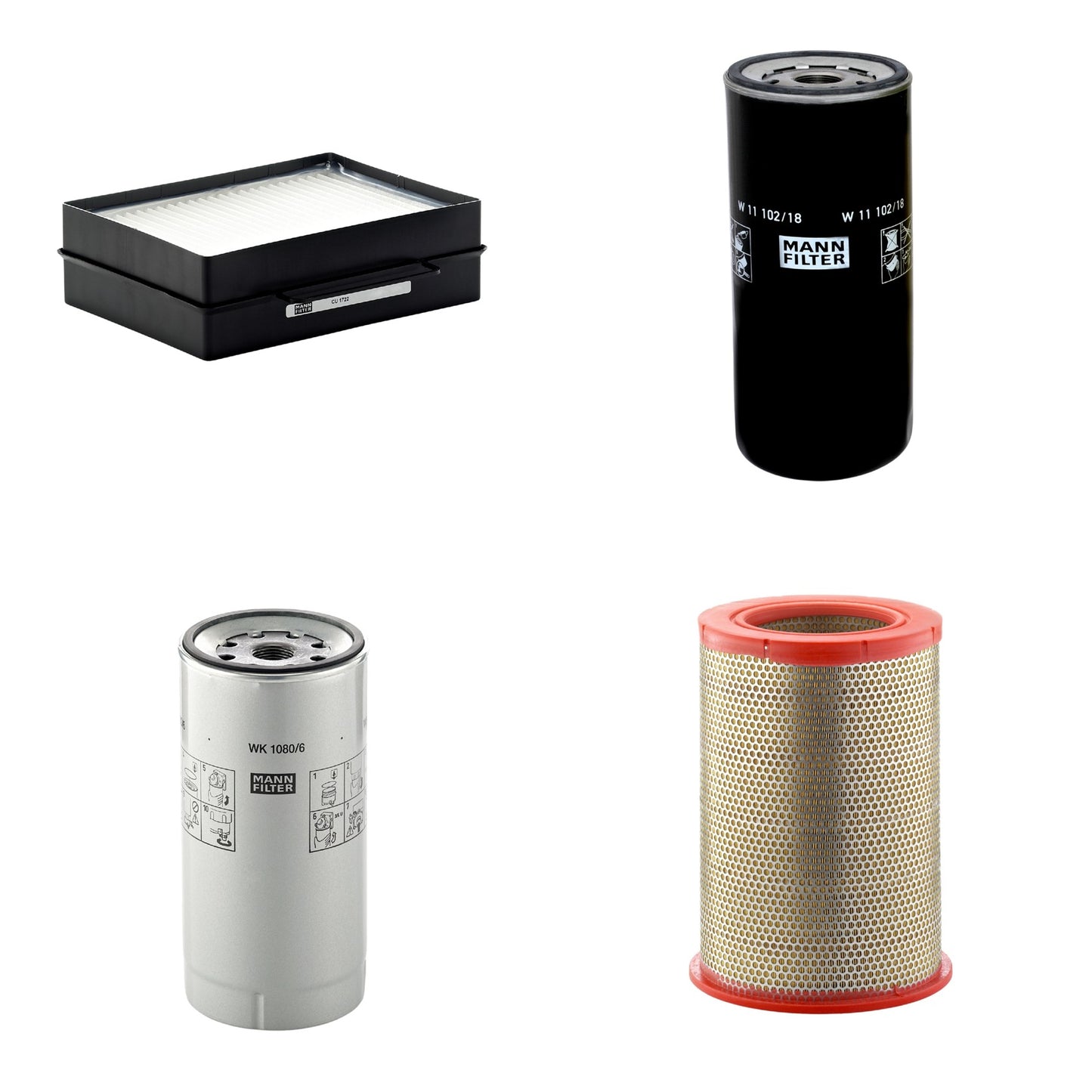Kit Filtros de Ar Combustível Cabine Ar Condicionado Óleo - Mann-Filter - C301359 - CU1722 - W11102/18 - WK1080/6X - (1)