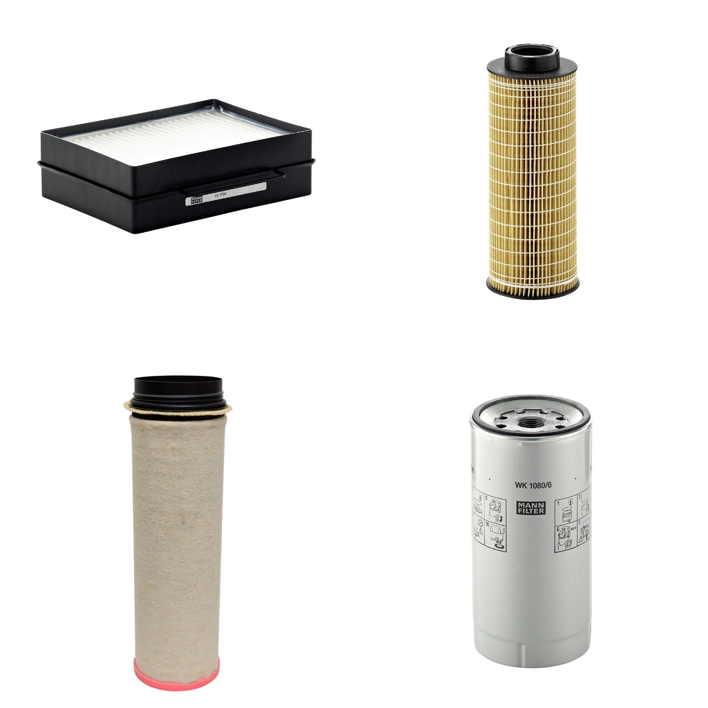 Kit Filtros de Ar Combustível Cabine Ar Condicionado Óleo - Mann-Filter - CF1651 - CU1722 - HU1072x - WK1080/6X - (1)