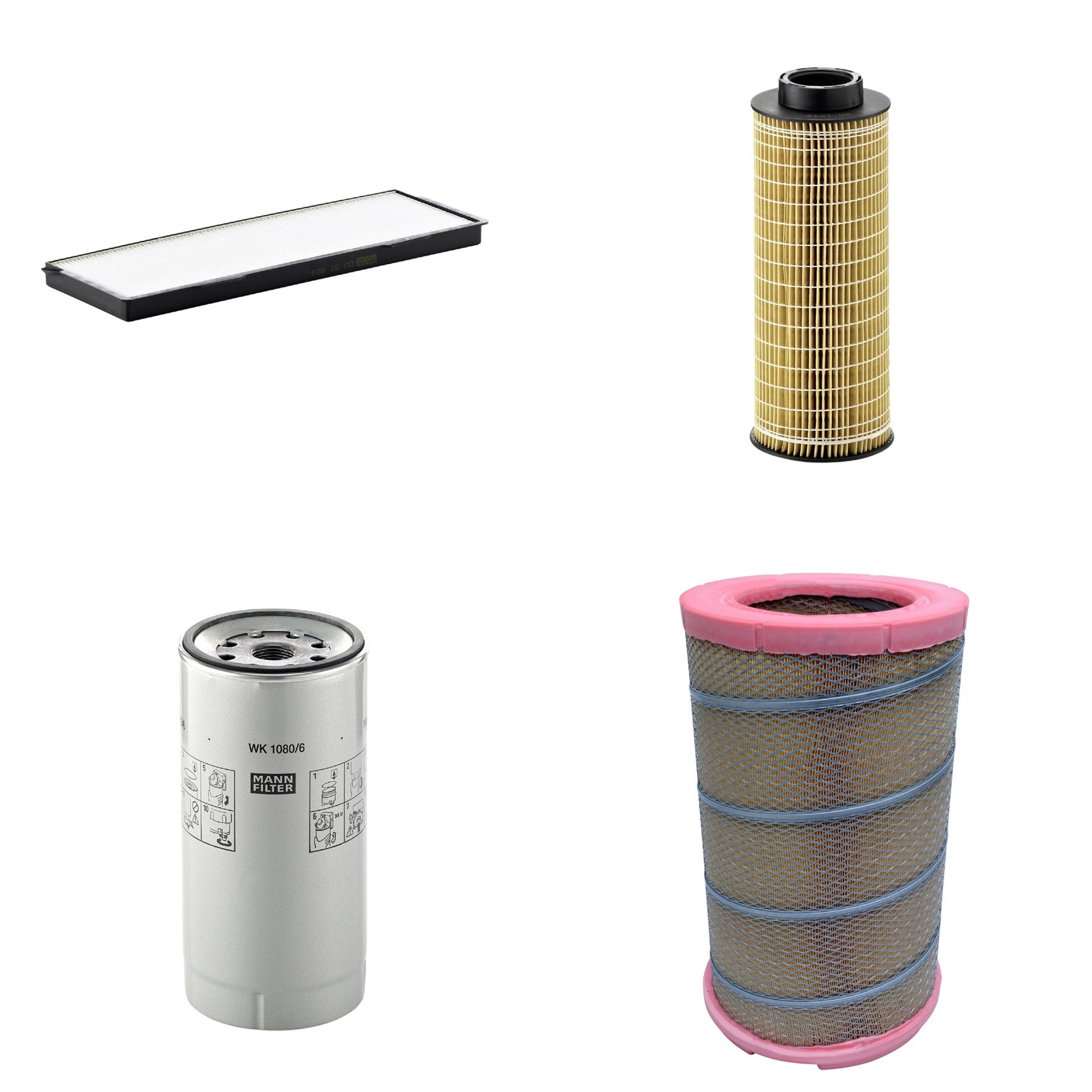 Kit Filtros de Ar Combustível Cabine Ar Condicionado Óleo - Mann-Filter - C301622 - CU37001 - HU1072x - WK1080/6X - (1)