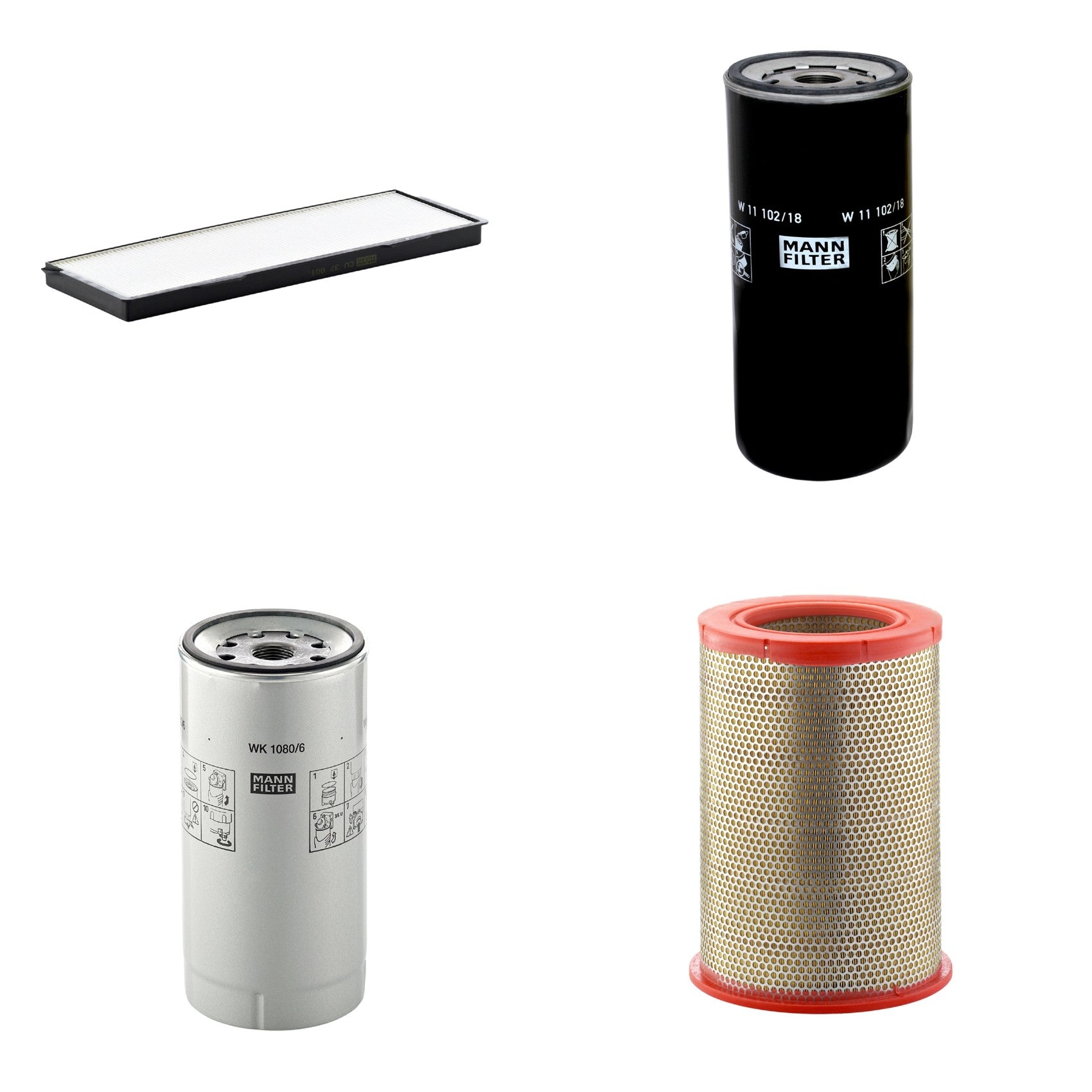 Kit Filtros de Ar Combustível Cabine Ar Condicionado Óleo - Mann-Filter - C301359 - CU37001 - W11102/18 - WK1080/6X - (1)