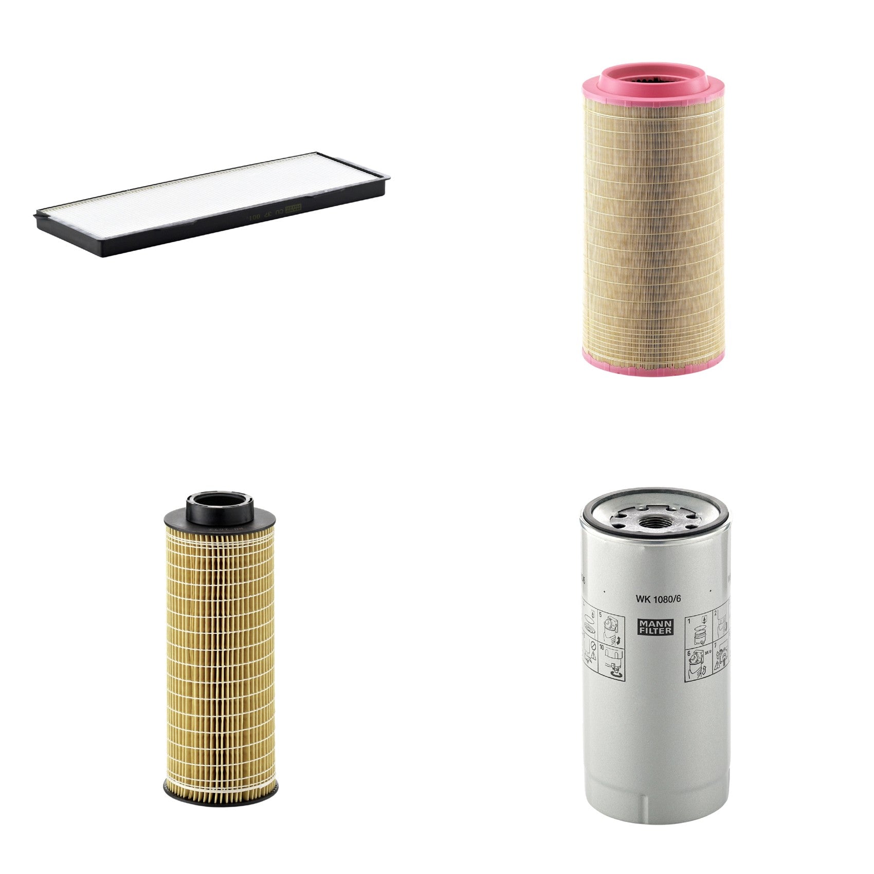 Kit Filtros de Ar Combustível Cabine Ar Condicionado Óleo - Mann-Filter - C271340 - CU37001 - HU1072x - WK1080/6X - (1)