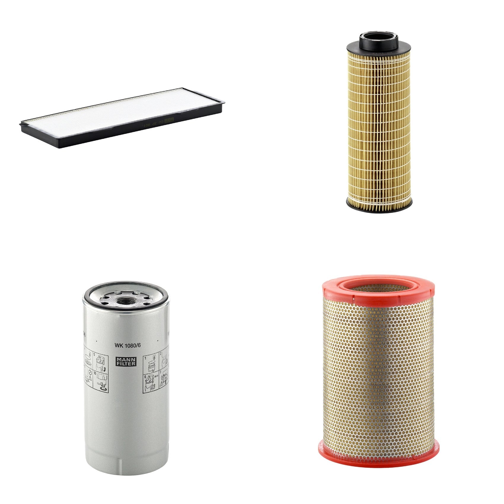 Kit Filtros de Ar Combustível Cabine Ar Condicionado Óleo - Mann-Filter - C301359 - CU37001 - HU1072x - WK1080/6X - (1)