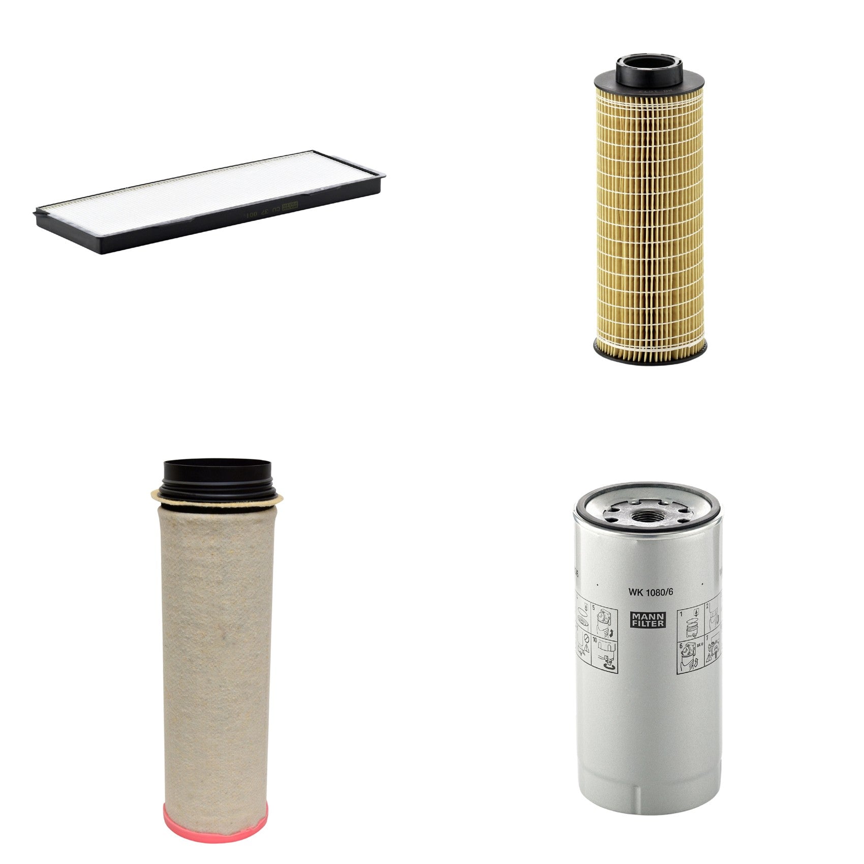 Kit Filtros de Ar Combustível Cabine Ar Condicionado Óleo - Mann-Filter - CF1651 - CU37001 - HU1072x - WK1080/6X - (1)