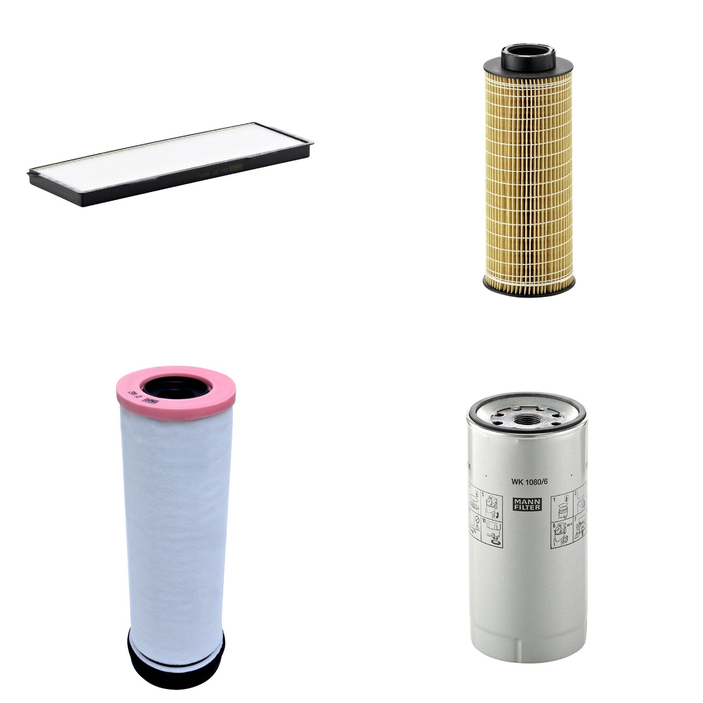 Kit Filtros de Ar Combustível Cabine Ar Condicionado Óleo - Mann-Filter - CF1652 - CU37001 - HU1072x - WK1080/6X - (1)