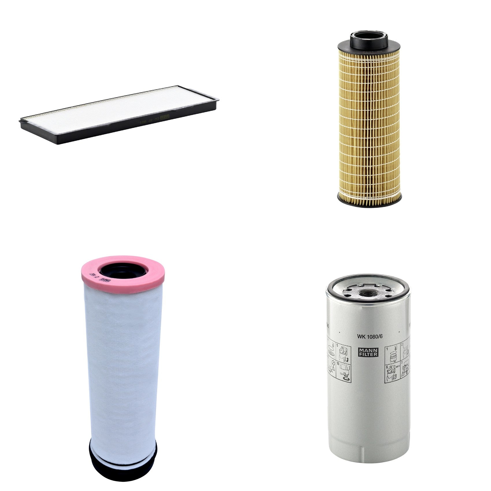 Kit Filtros de Ar Combustível Cabine Ar Condicionado Óleo - Mann-Filter - CF1652 - CU37001 - HU1072x - WK1080/6X - (1)