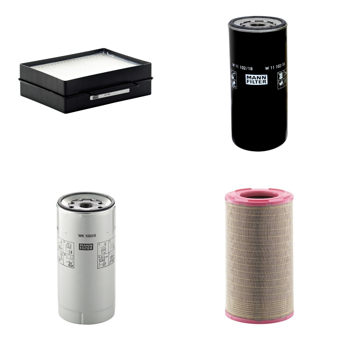 Kit Filtros de Ar Combustível Cabine Ar Condicionado Óleo - Mann-Filter - C301500 - CU1722 - W11102/18 - WK1080/6X - (1)