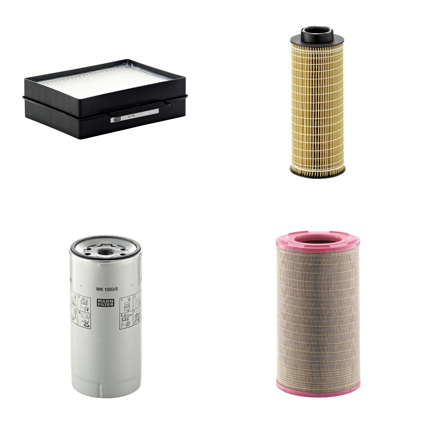 Kit Filtros de Ar Combustível Cabine Ar Condicionado Óleo - Mann-Filter - C301500 - CU1722 - HU1072x - WK1080/6X - (1)