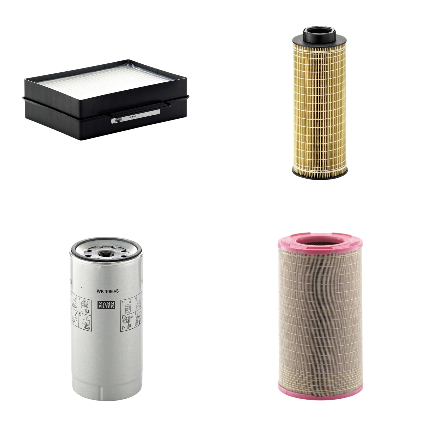 Kit Filtros de Ar Combustível Cabine Ar Condicionado Óleo - Mann-Filter - C301500 - CU1722 - HU1072x - WK1080/6X - (1)