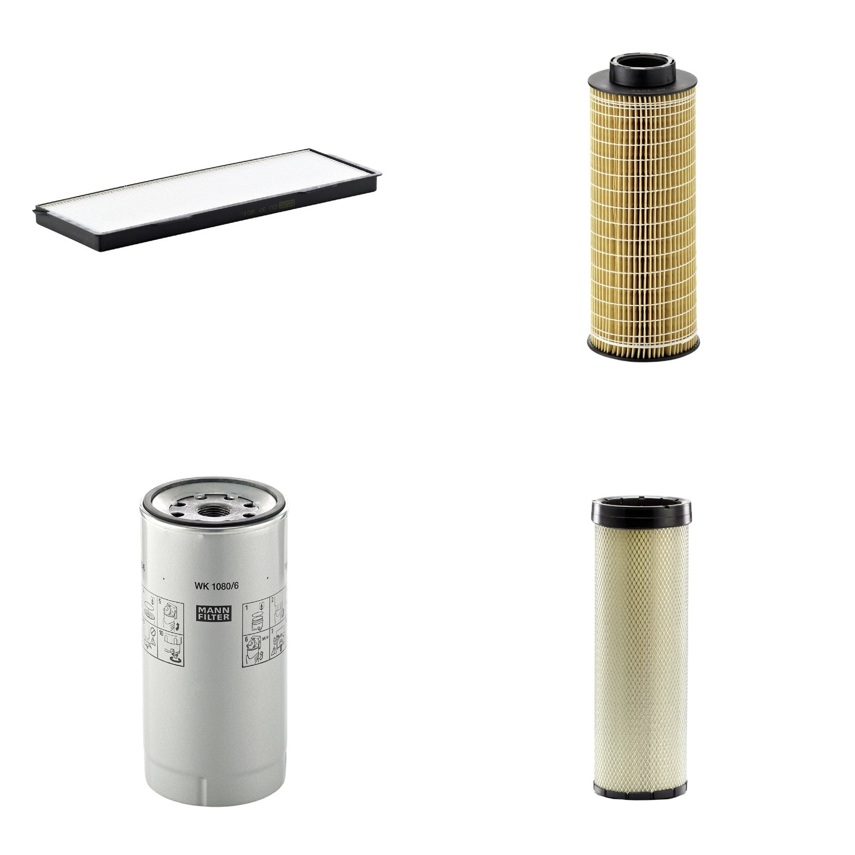 Kit Filtros de Ar Combustível Cabine Ar Condicionado Óleo - Mann-Filter - CF1720 - CU37001 - HU1072x - WK1080/6X - (1)