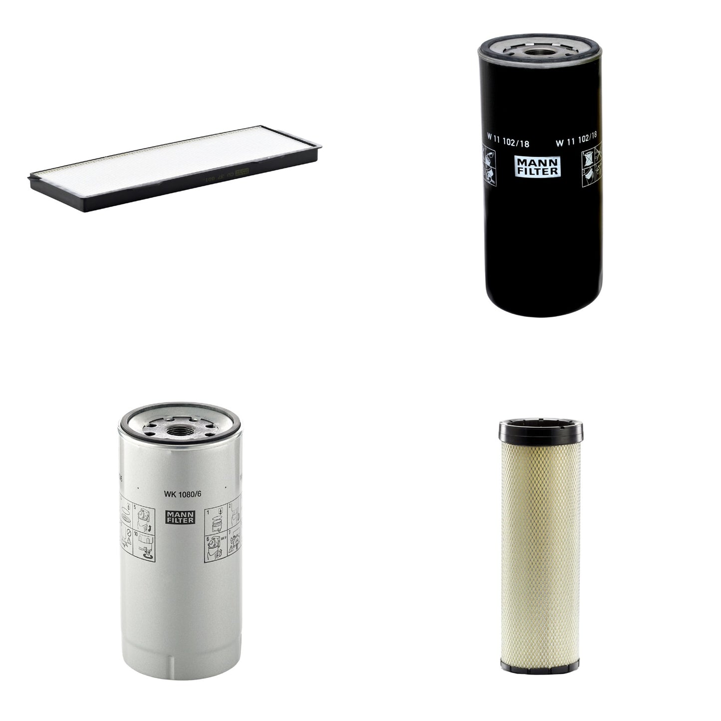 Kit Filtros de Ar Combustível Cabine Ar Condicionado Óleo - Mann-Filter - CF1720 - CU37001 - W11102/18 - WK1080/6X - (1)