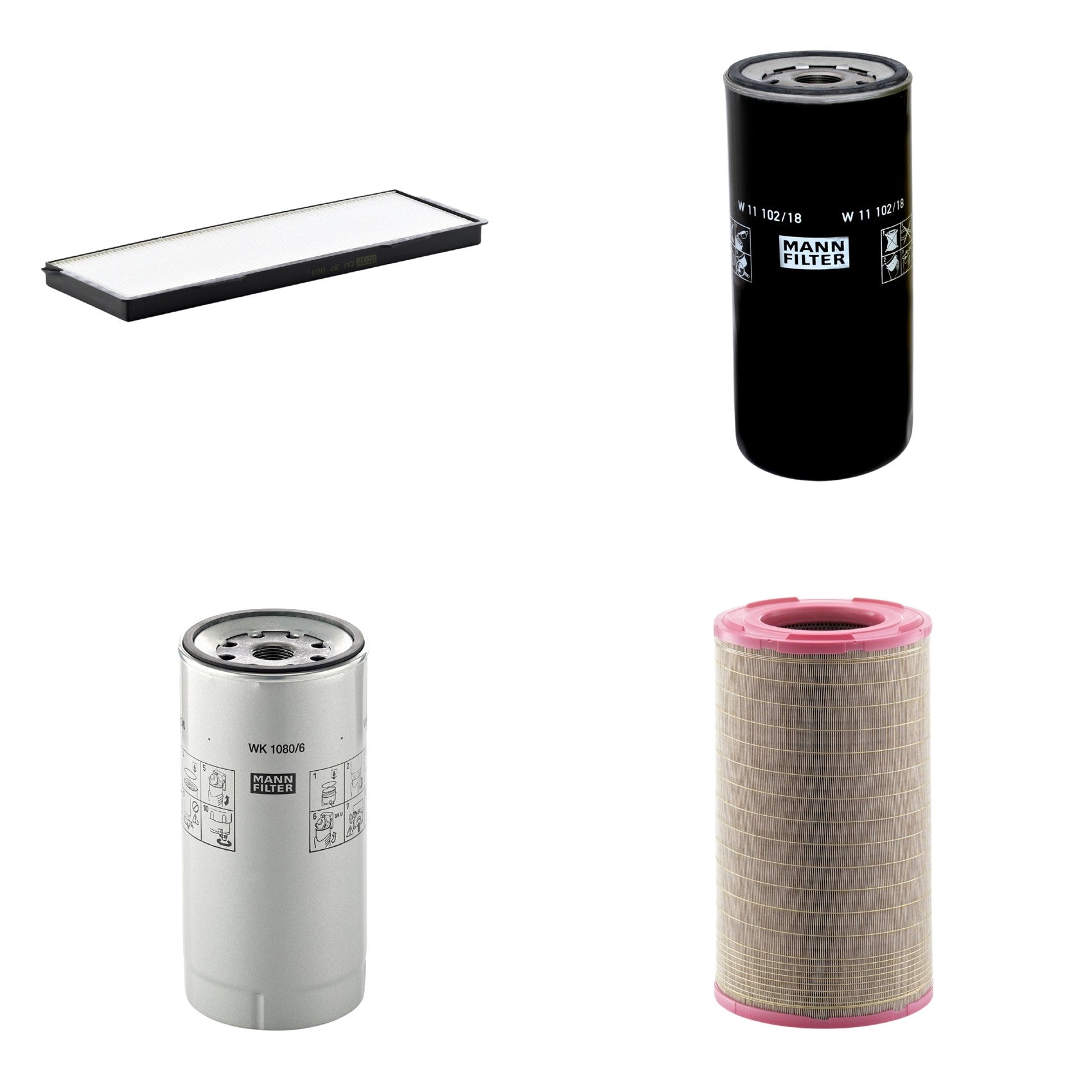 Kit Filtros de Ar Combustível Cabine Ar Condicionado Óleo - Mann-Filter - C301500 - CU37001 - W11102/18 - WK1080/6X - (1)