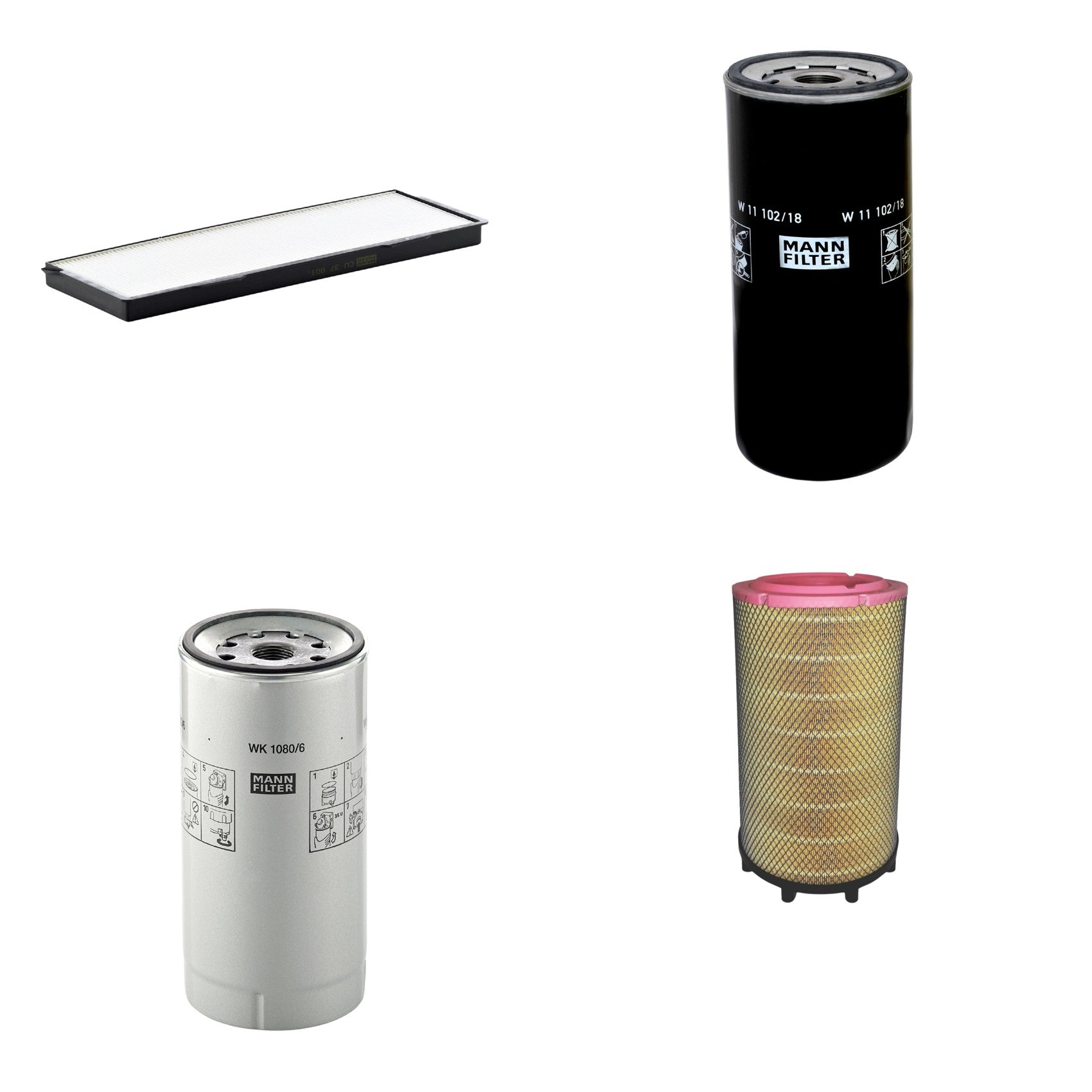 Kit Filtros de Ar Combustível Cabine Ar Condicionado Óleo - Mann-Filter - C31017/1 - CU37001 - W11102/18 - WK1080/6X - (1)