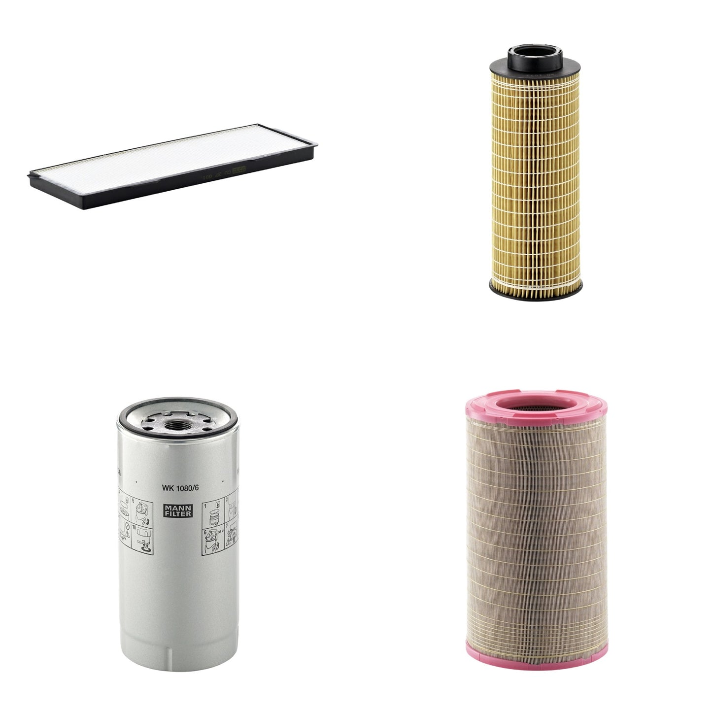 Kit Filtros de Ar Combustível Cabine Ar Condicionado Óleo - Mann-Filter - C301500 - CU37001 - HU1072x - WK1080/6X - (1)