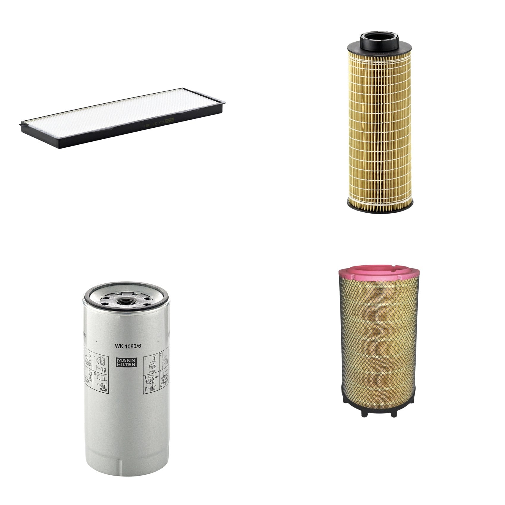 Kit Filtros de Ar Combustível Cabine Ar Condicionado Óleo - Mann-Filter - C31017/1 - CU37001 - HU1072x - WK1080/6X - (1)
