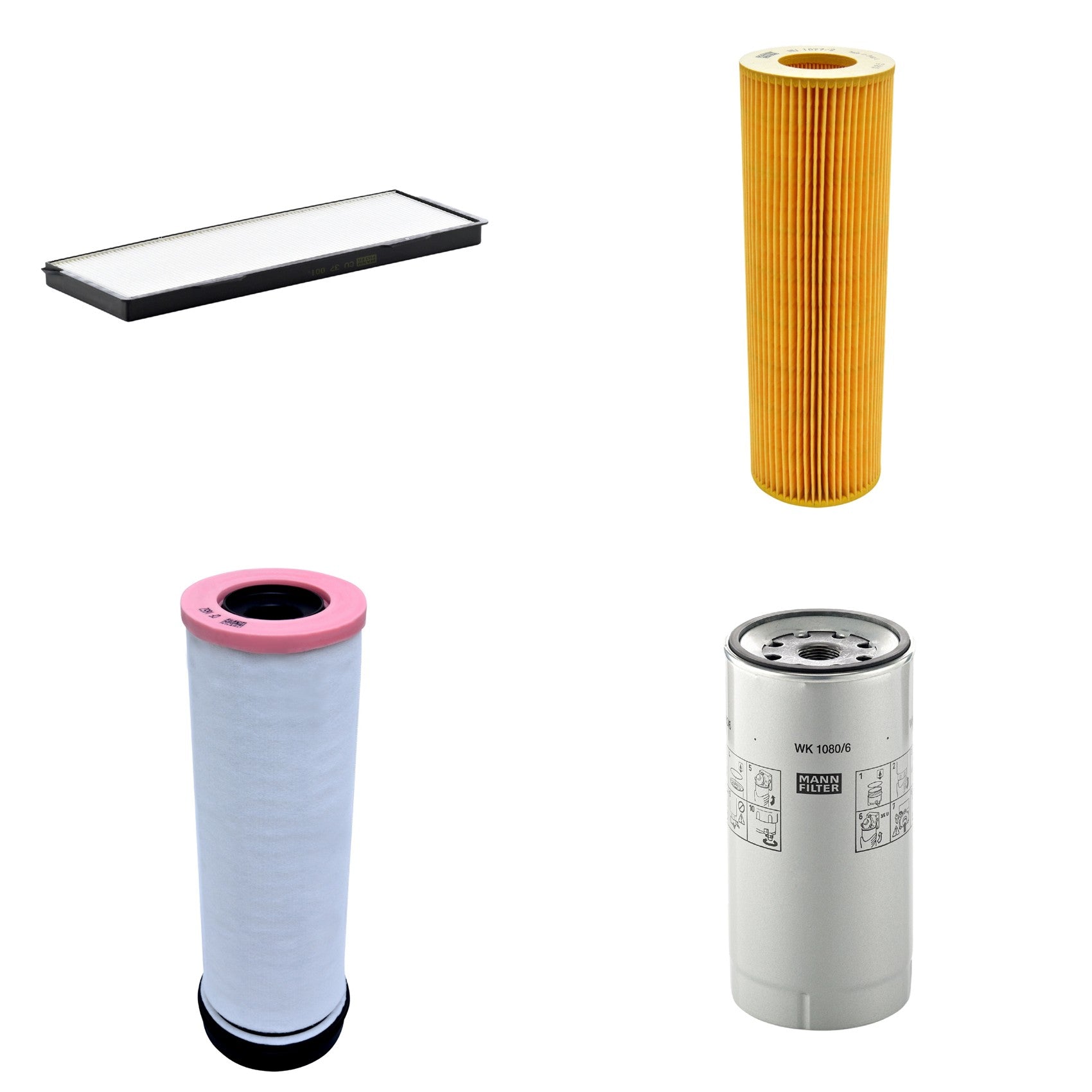 Kit Filtros de Ar Combustível Cabine Ar Condicionado Óleo - Mann-Filter - CF1652 - CU37001 - HU1077/2z - WK1080/6X - (1)