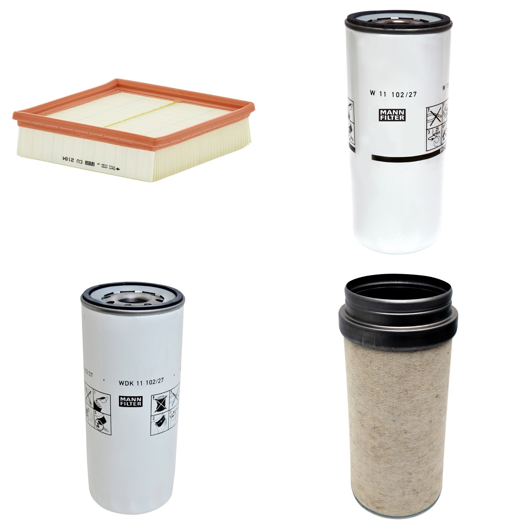 Kit Filtros de Ar Combustível Cabine Ar Condicionado Óleo - Mann-Filter - CF2000 - CU2184 - W11102/27 - WDK11102/27 - (1)