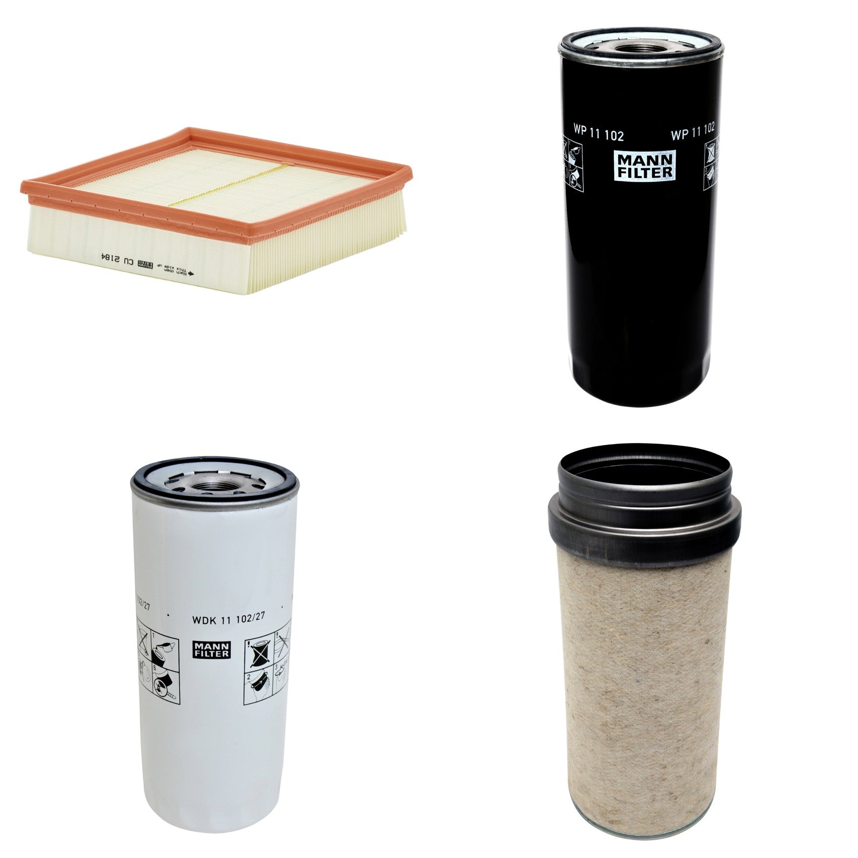 Kit Filtros de Ar Combustível Cabine Ar Condicionado Óleo - Mann-Filter - CF2000 - CU2184 - WDK11102/27 - WP11102 - (1)