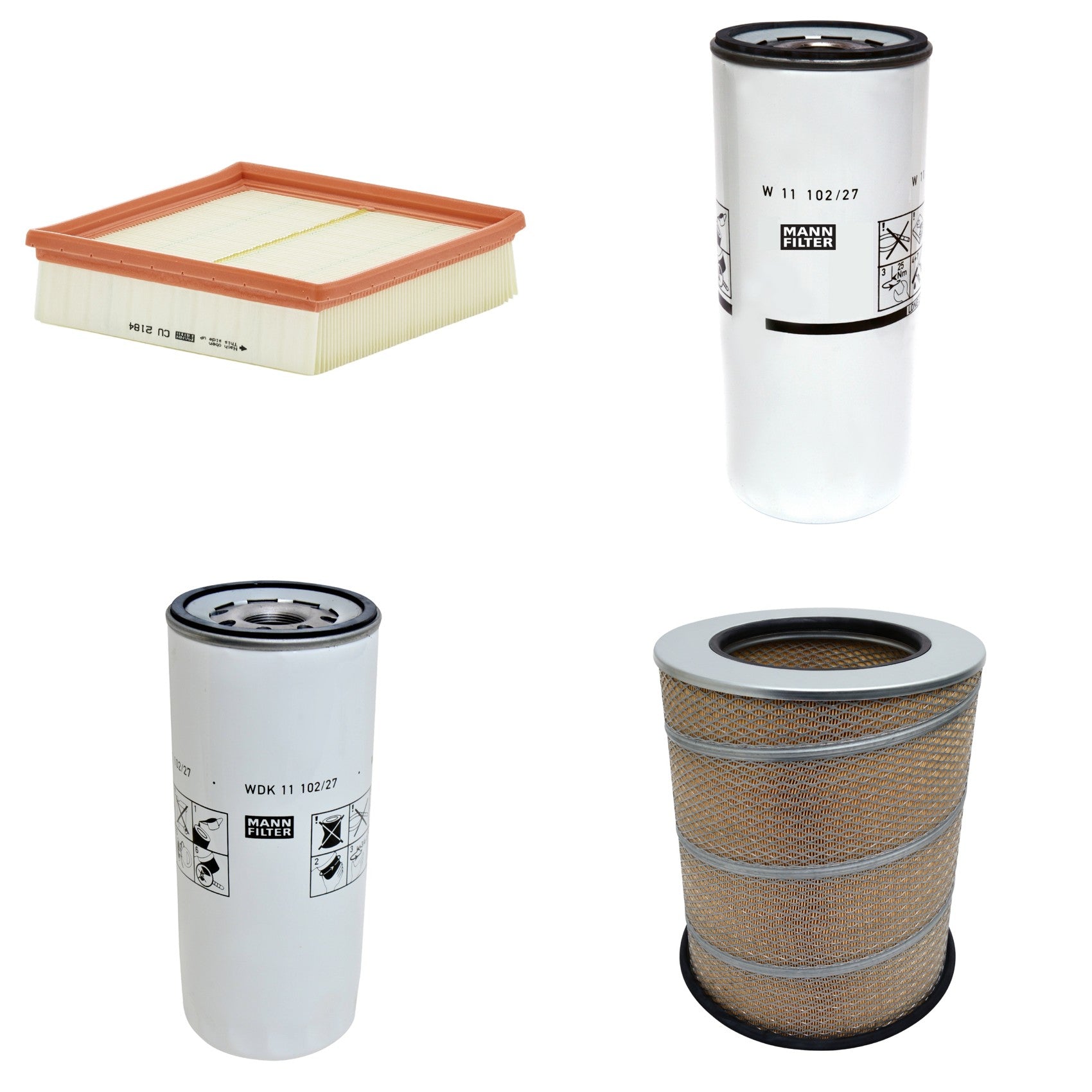 Kit Filtros de Ar Combustível Cabine Ar Condicionado Óleo - Mann-Filter - C341500 - CU2184 - W11102/27 - WDK11102/27 - (1)