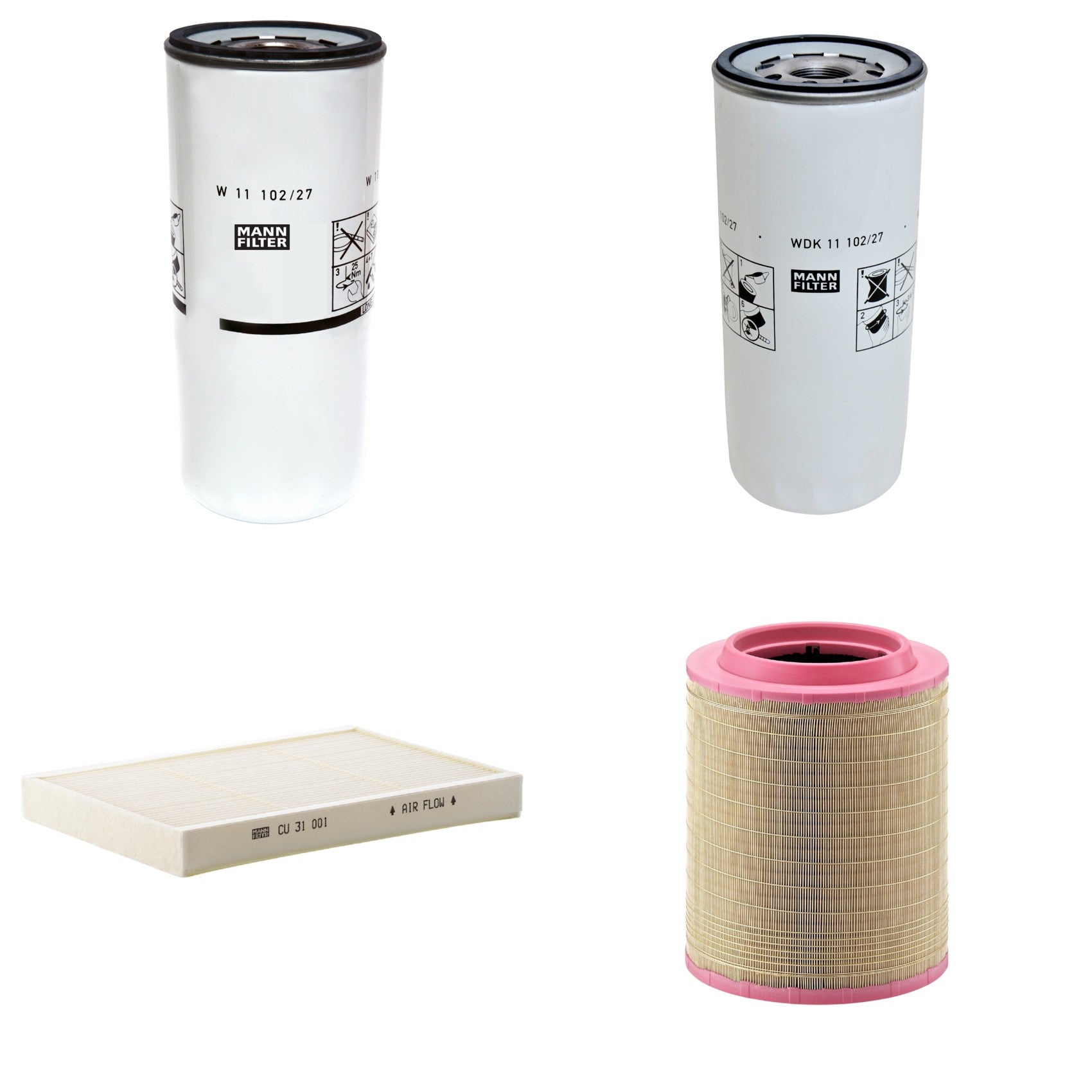 Kit Filtros de Ar Combustível Cabine Ar Condicionado Óleo - Mann-Filter - C331460/1 - CU31001 - W11102/27 - WDK11102/27 - (1)