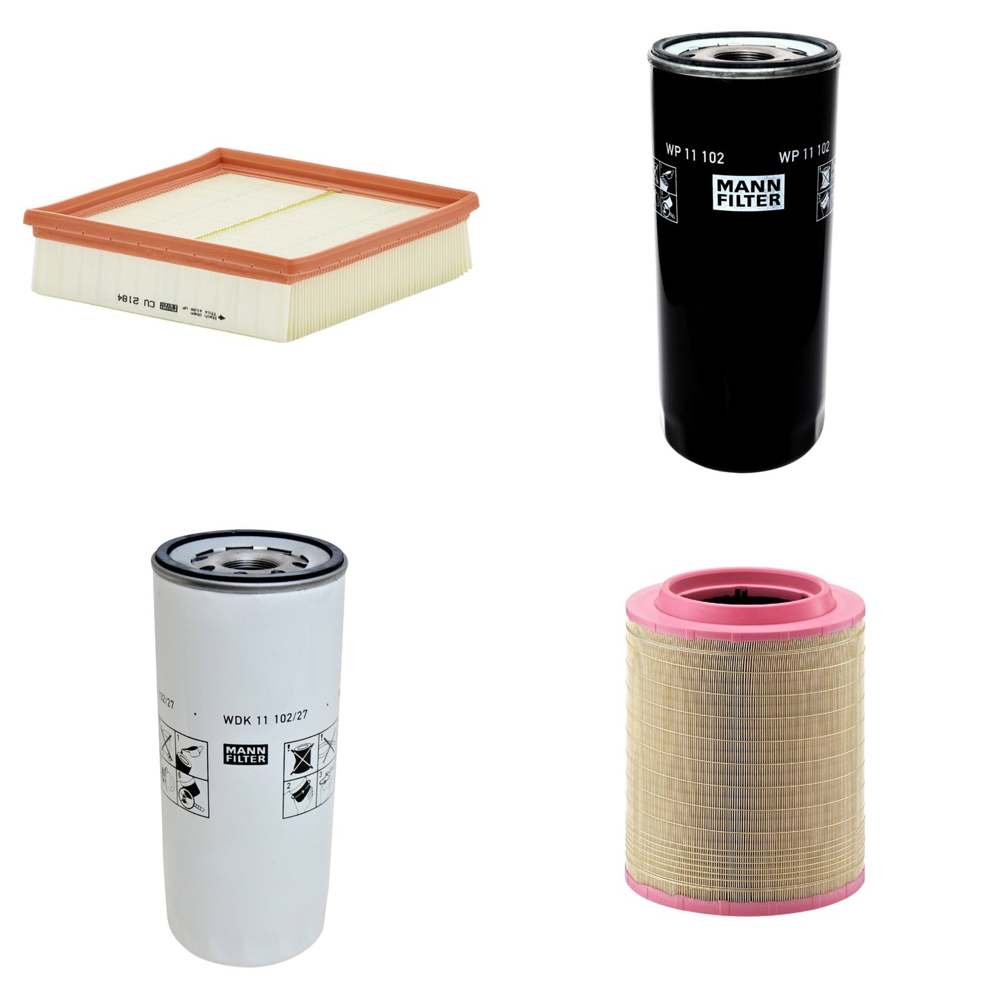 Kit Filtros de Ar Combustível Cabine Ar Condicionado Óleo - Mann-Filter - C331460/1 - CU2184 - WDK11102/27 - WP11102 - (1)