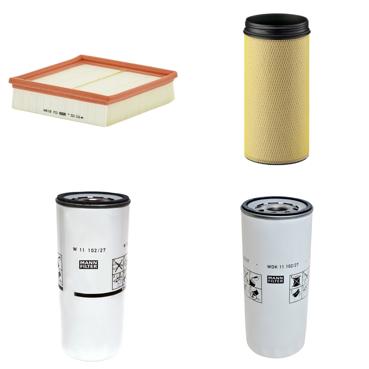 Kit Filtros de Ar Combustível Cabine Ar Condicionado Óleo - Mann-Filter - CF1940 - CU2184 - W11102/27 - WDK11102/27 - (1)