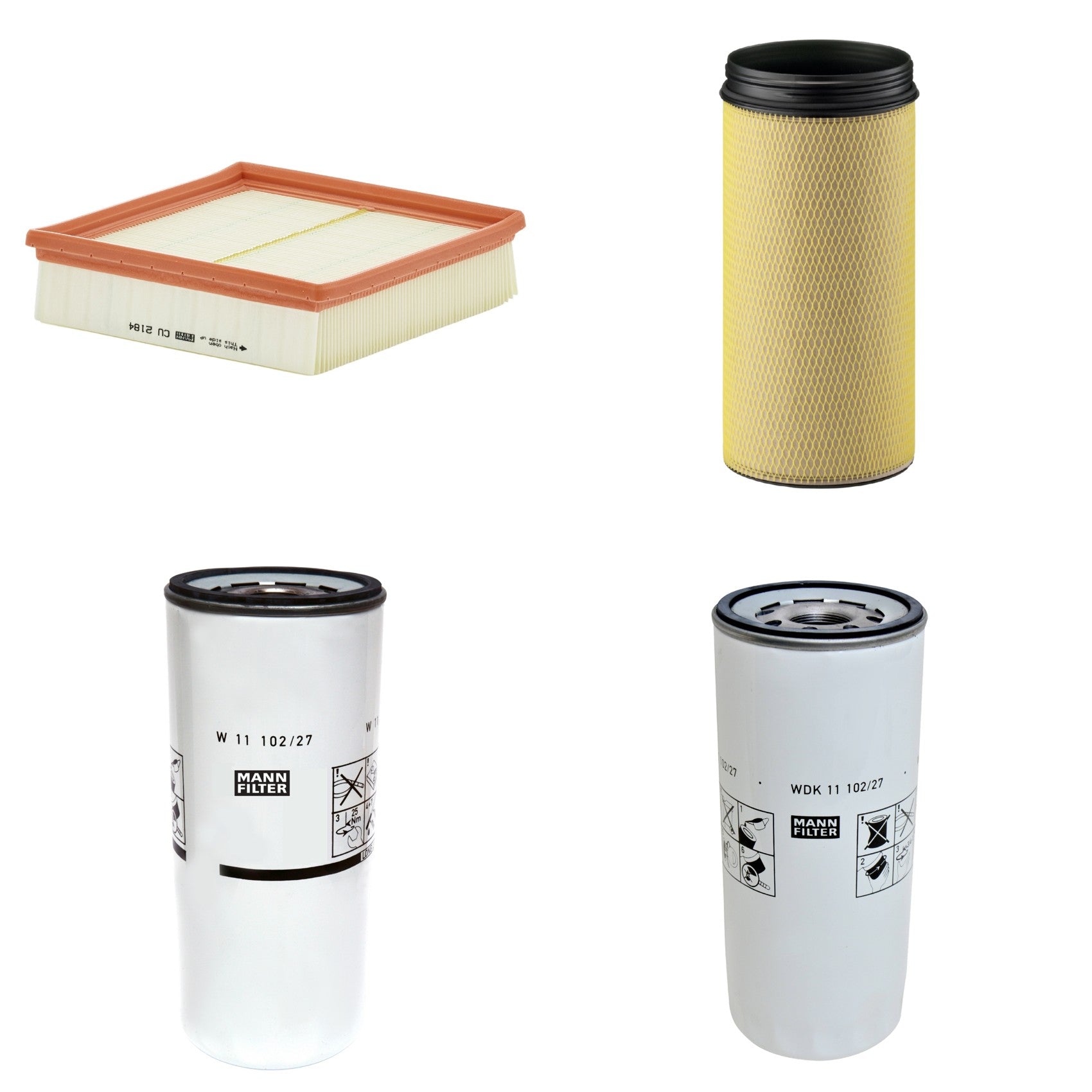 Kit Filtros de Ar Combustível Cabine Ar Condicionado Óleo - Mann-Filter - CF1940 - CU2184 - W11102/27 - WDK11102/27 - (1)