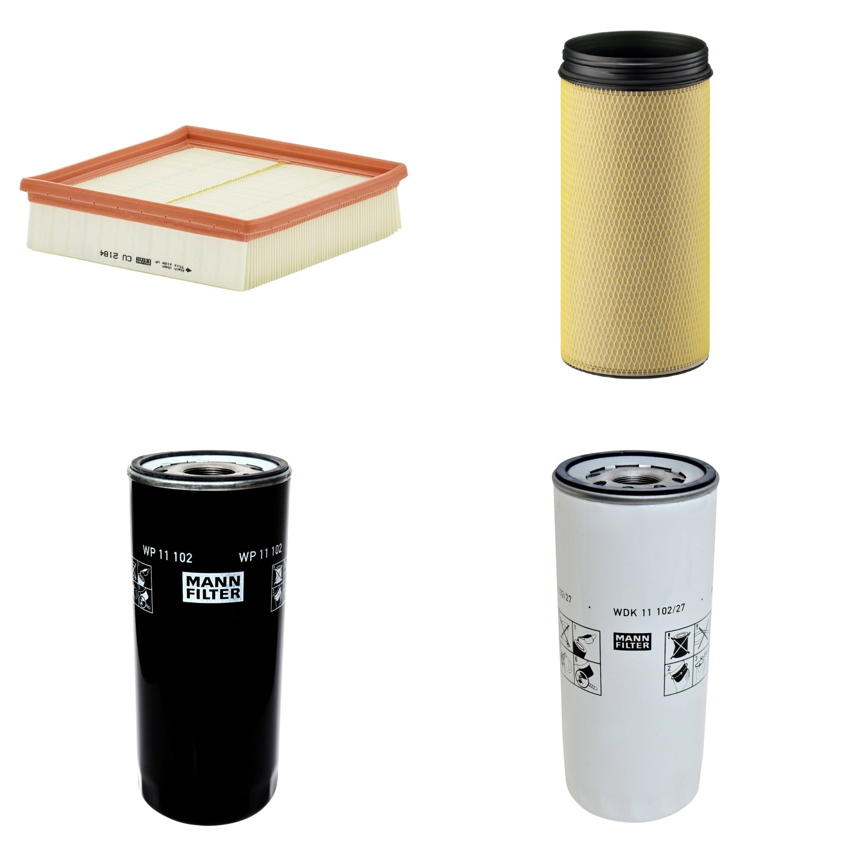Kit Filtros de Ar Combustível Cabine Ar Condicionado Óleo - Mann-Filter - CF1940 - CU2184 - WDK11102/27 - WP11102 - (1)