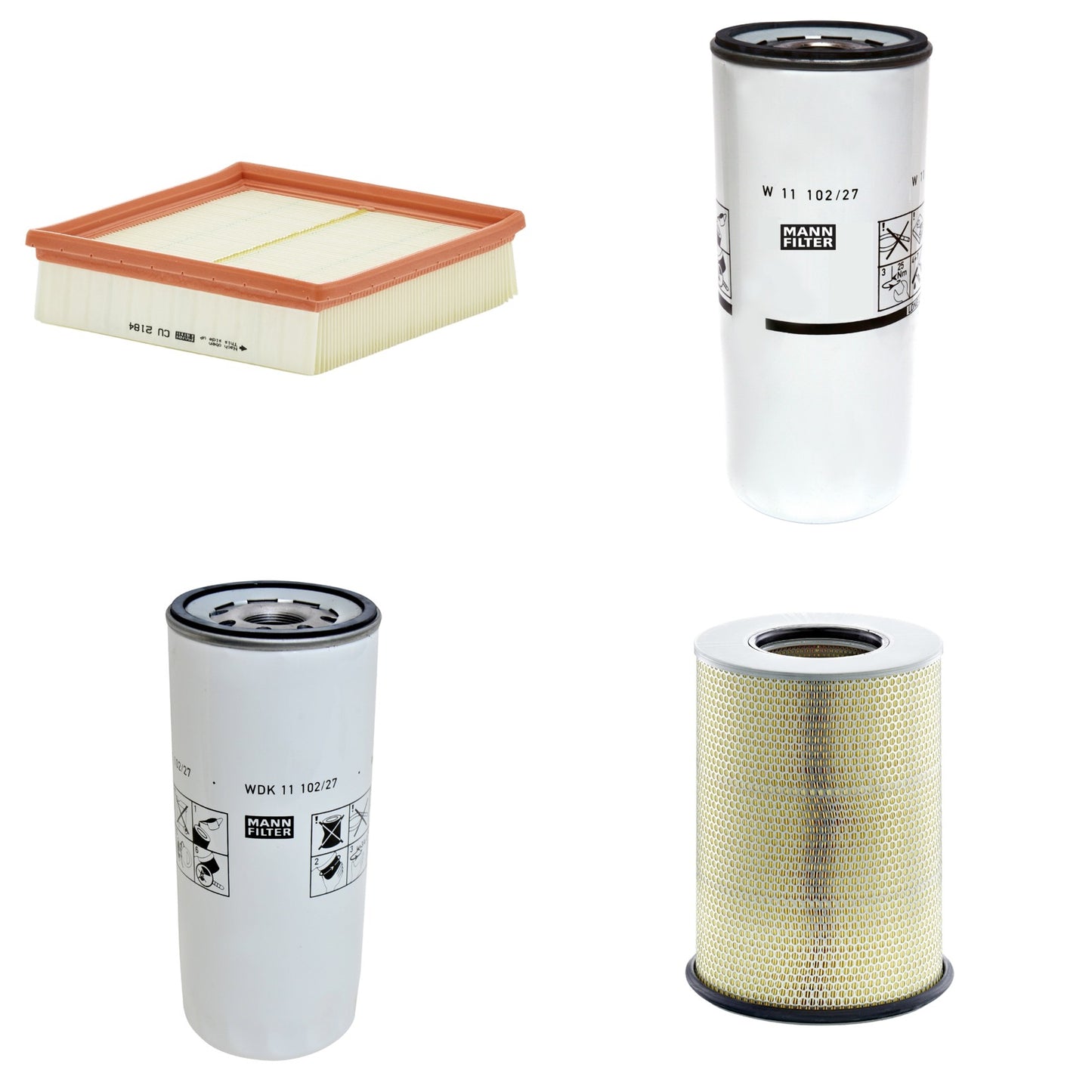 Kit Filtros de Ar Combustível Cabine Ar Condicionado Óleo - Mann-Filter - C311345/1 - CU2184 - W11102/27 - WDK11102/27 - (1)