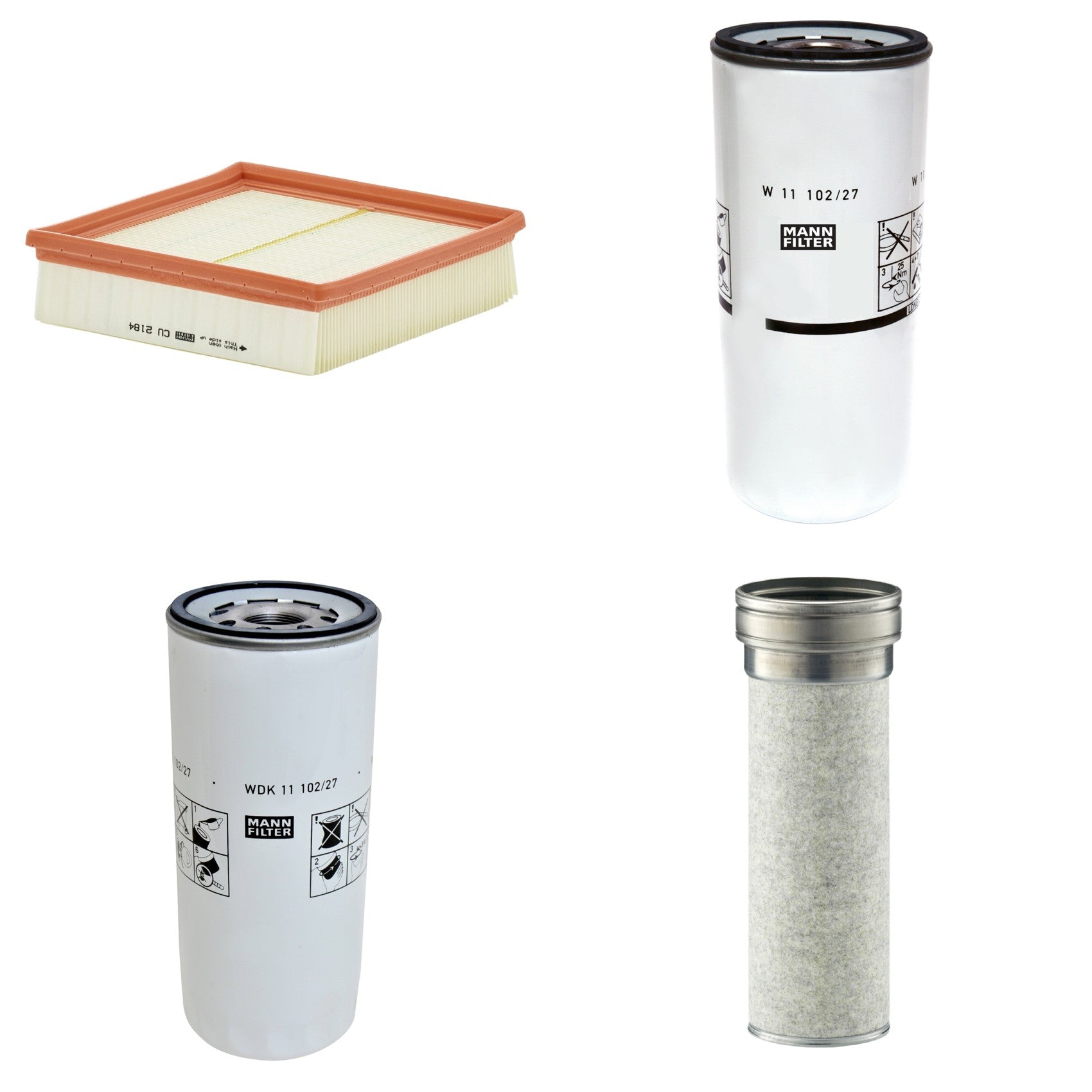 Kit Filtros de Ar Combustível Cabine Ar Condicionado Óleo - Mann-Filter - CF1510/1 - CU2184 - W11102/27 - WDK11102/27 - (1)
