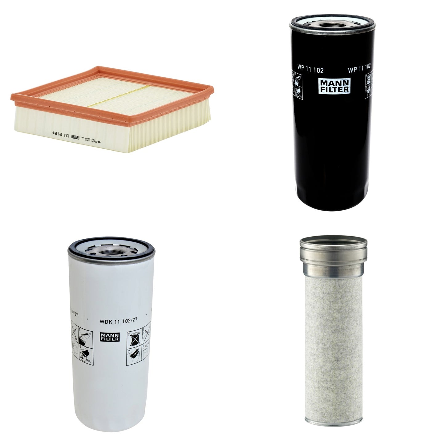 Kit Filtros de Ar Combustível Cabine Ar Condicionado Óleo - Mann-Filter - CF1510/1 - CU2184 - WDK11102/27 - WP11102 - (1)