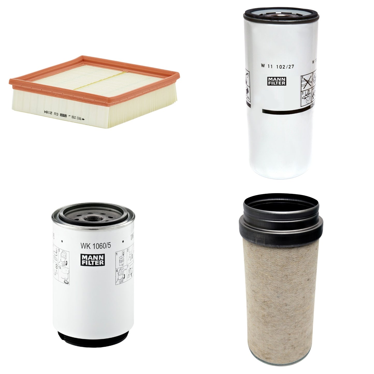 Kit Filtros de Ar Combustível Cabine Ar Condicionado Óleo - Mann-Filter - CF2000 - CU2184 - W11102/27 - WK1060/5x - (1)