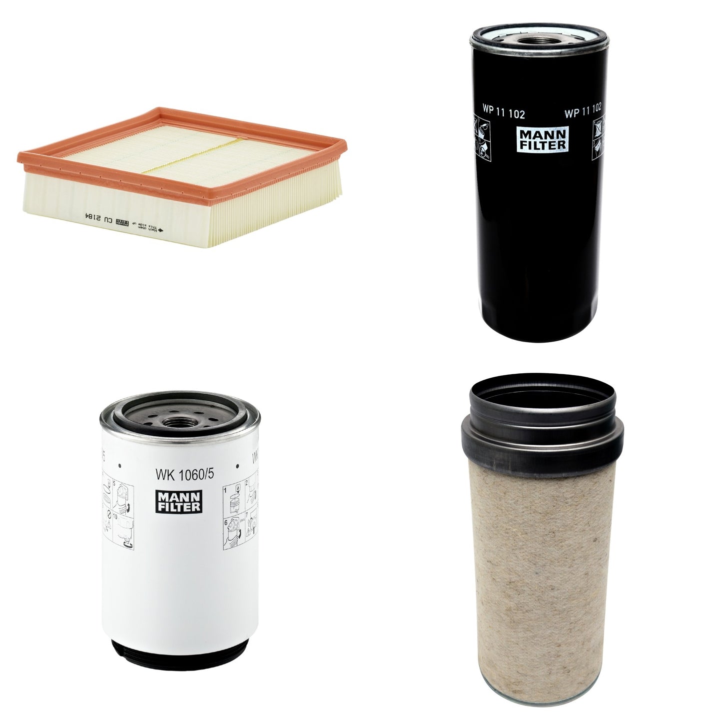 Kit Filtros de Ar Combustível Cabine Ar Condicionado Óleo - Mann-Filter - CF2000 - CU2184 - WK1060/5x - WP11102 - (1)