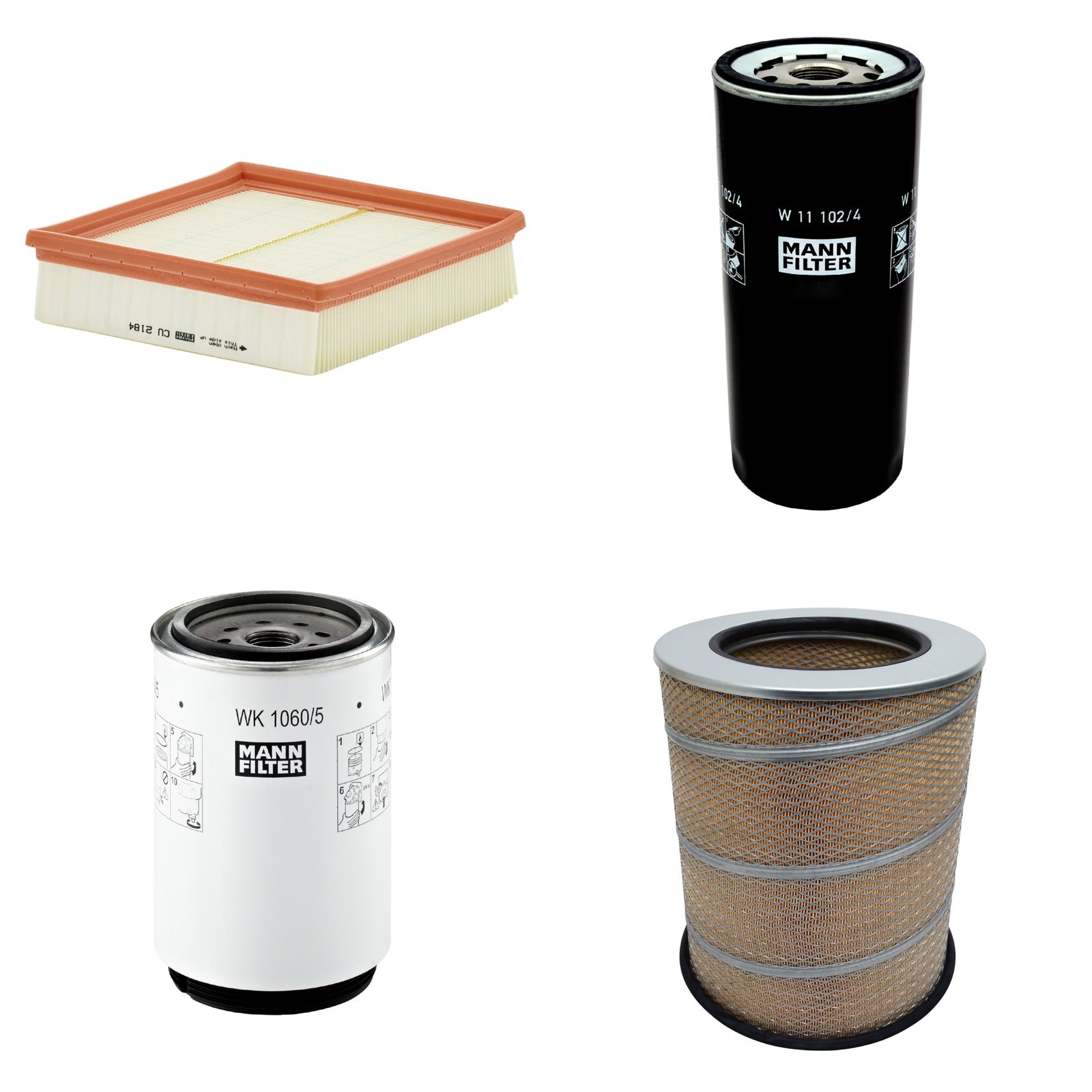 Kit Filtros de Ar Combustível Cabine Ar Condicionado Óleo - Mann-Filter - C341500 - CU2184 - W11102/4 - WK1060/5x - (1)
