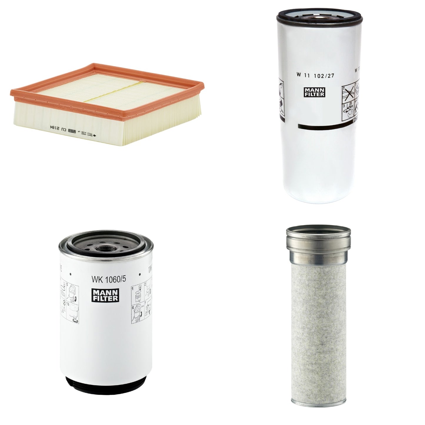 Kit Filtros de Ar Combustível Cabine Ar Condicionado Óleo - Mann-Filter - CF1510/1 - CU2184 - W11102/27 - WK1060/5x - (1)