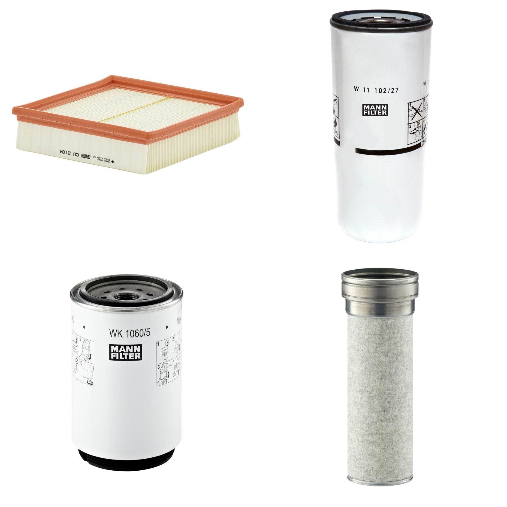 Kit Filtros de Ar Combustível Cabine Ar Condicionado Óleo - Mann-Filter - CF1510/1 - CU2184 - W11102/27 - WK1060/5x - (1)
