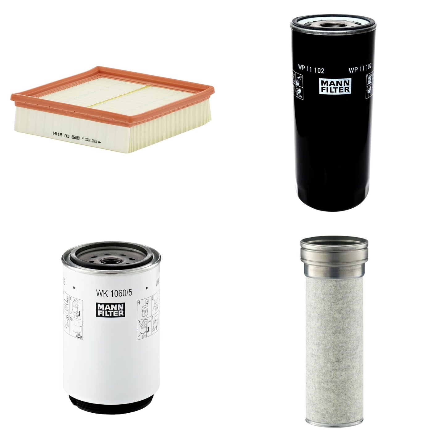 Kit Filtros de Ar Combustível Cabine Ar Condicionado Óleo - Mann-Filter - CF1510/1 - CU2184 - WK1060/5x - WP11102 - (1)