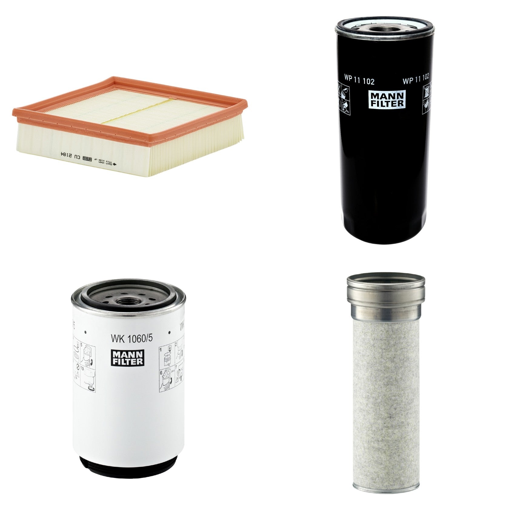 Kit Filtros de Ar Combustível Cabine Ar Condicionado Óleo - Mann-Filter - CF1510/1 - CU2184 - WK1060/5x - WP11102 - (1)
