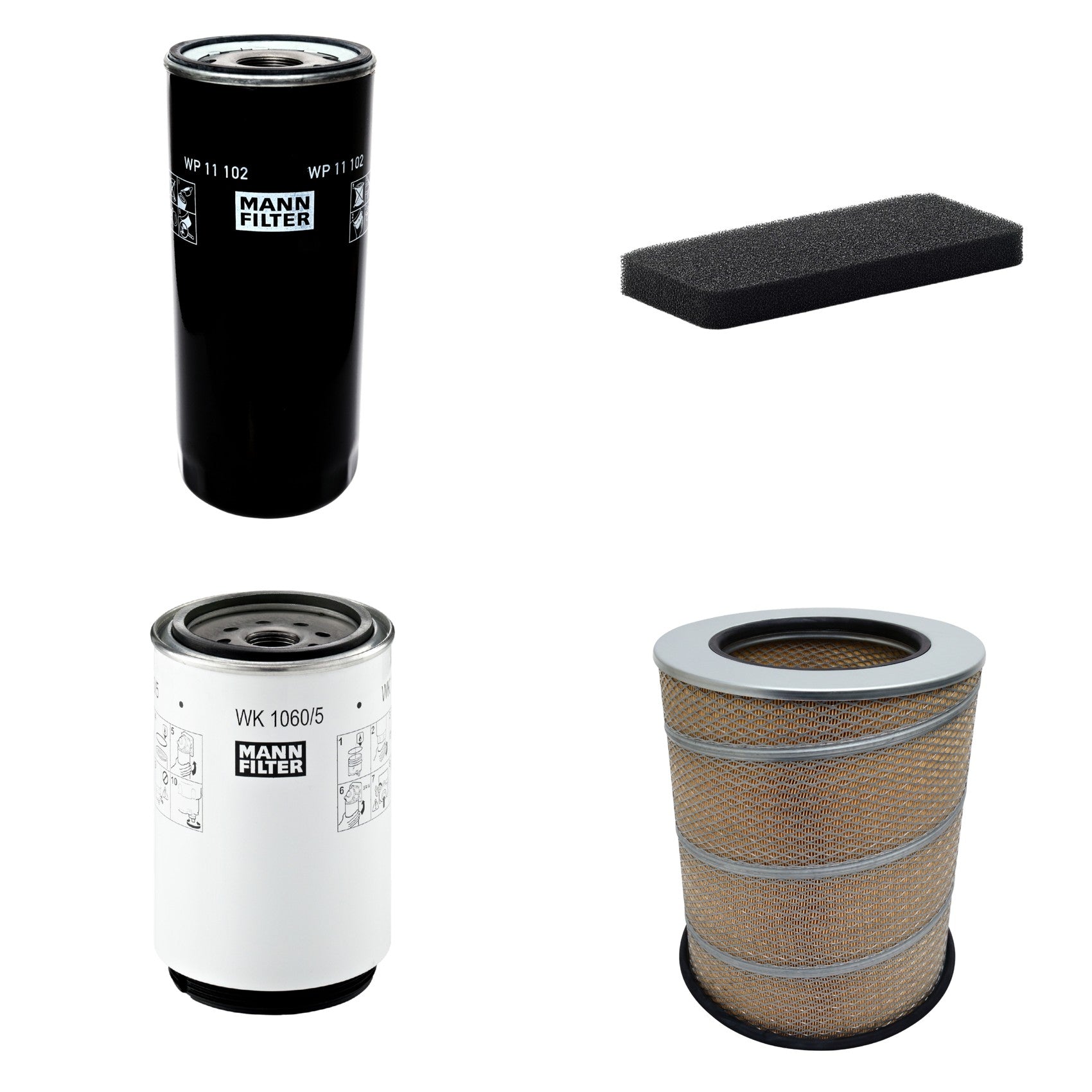 Kit Filtros de Ar Combustível Cabine Ar Condicionado Óleo - Mann-Filter - C341500 - CU2101 - WK1060/5x - WP11102 - (1)
