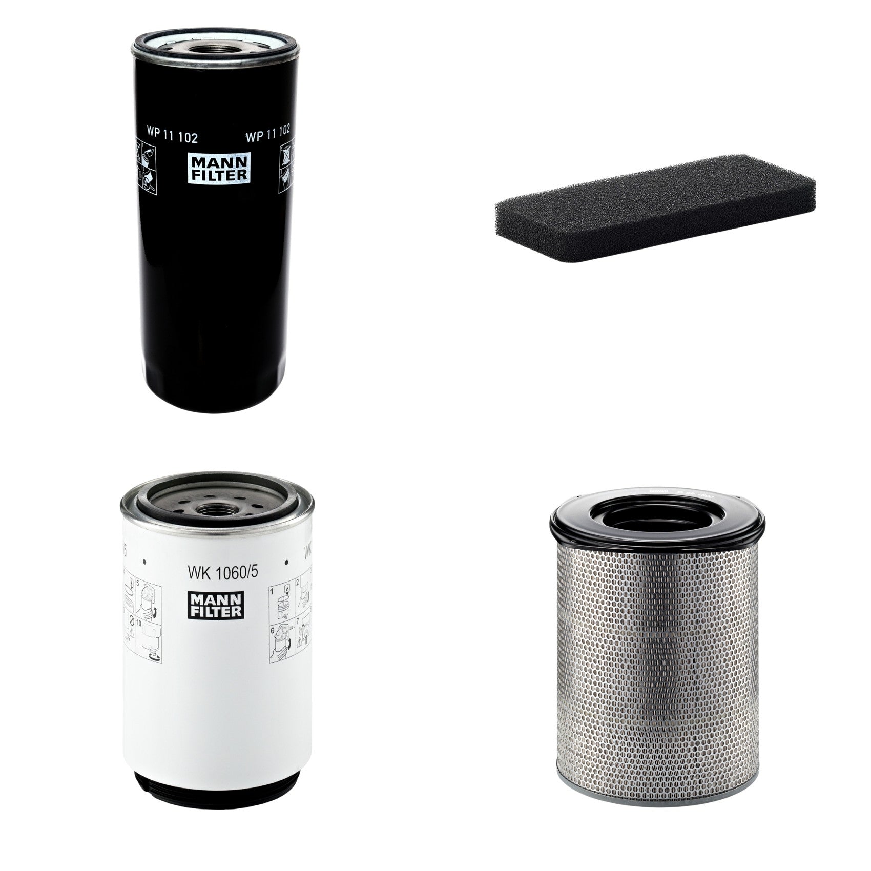 Kit Filtros de Ar Combustível Cabine Ar Condicionado Óleo - Mann-Filter - C321500 - CU2101 - WK1060/5x - WP11102 - (1)