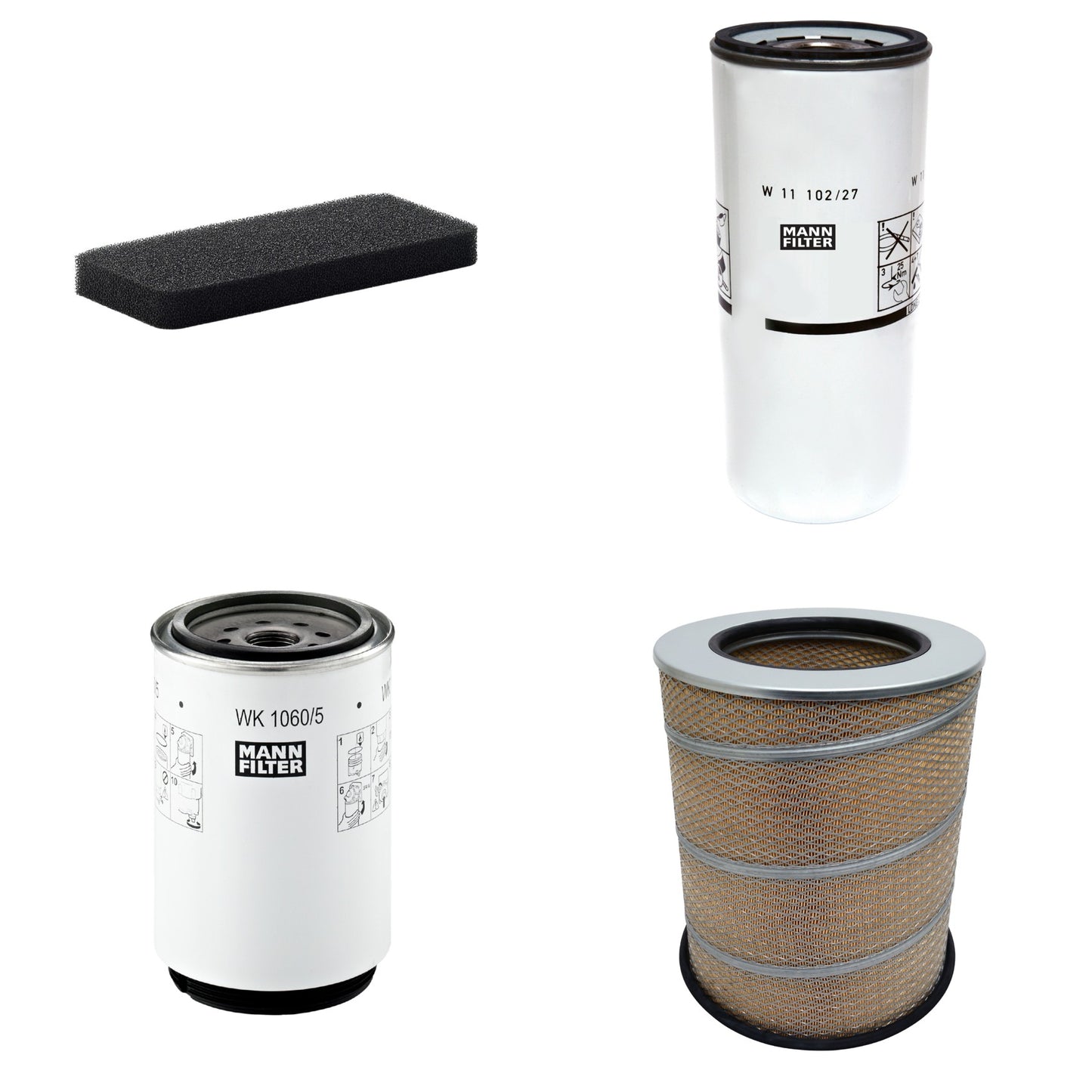 Kit Filtros de Ar Combustível Cabine Ar Condicionado Óleo - Mann-Filter - C341500 - CU2101 - W11102/27 - WK1060/5x - (1)